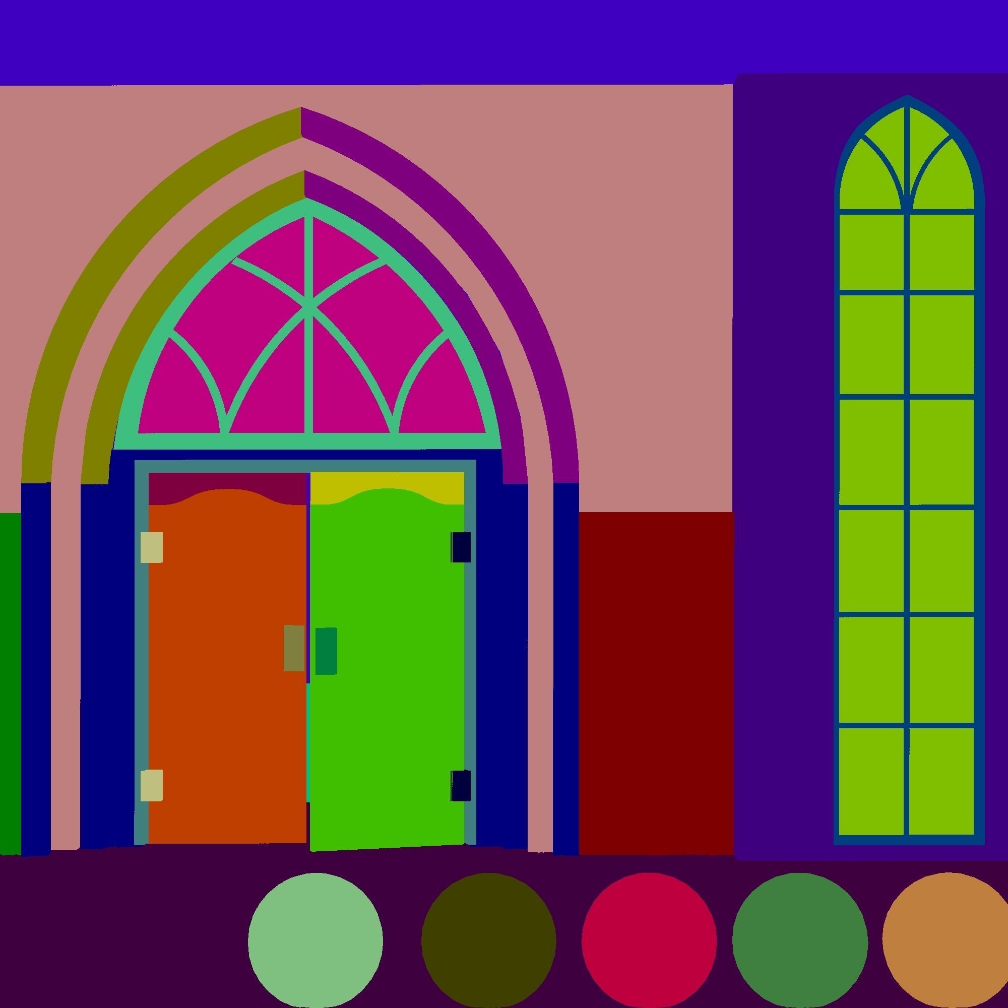 Medieval Door Low-poly 3D model_4