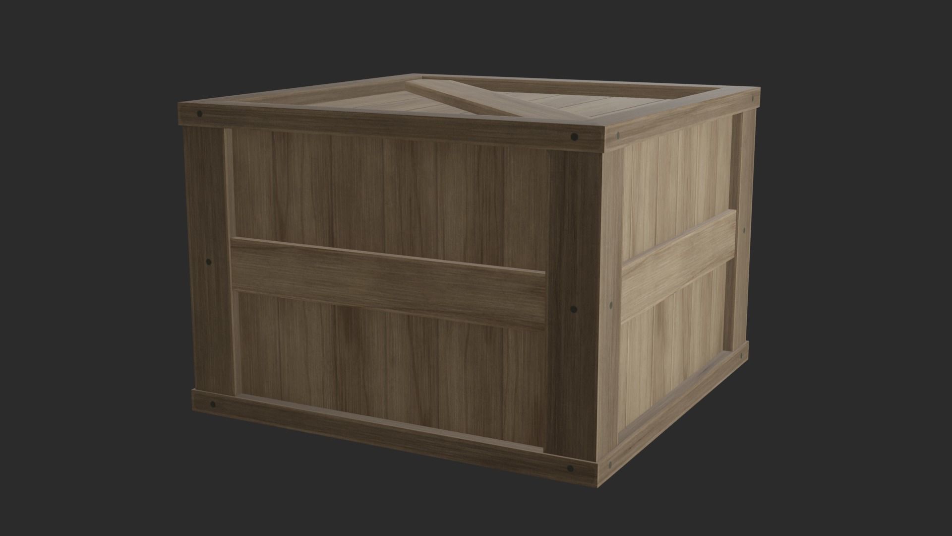 Wooden Boxes Low-poly 3D model_4