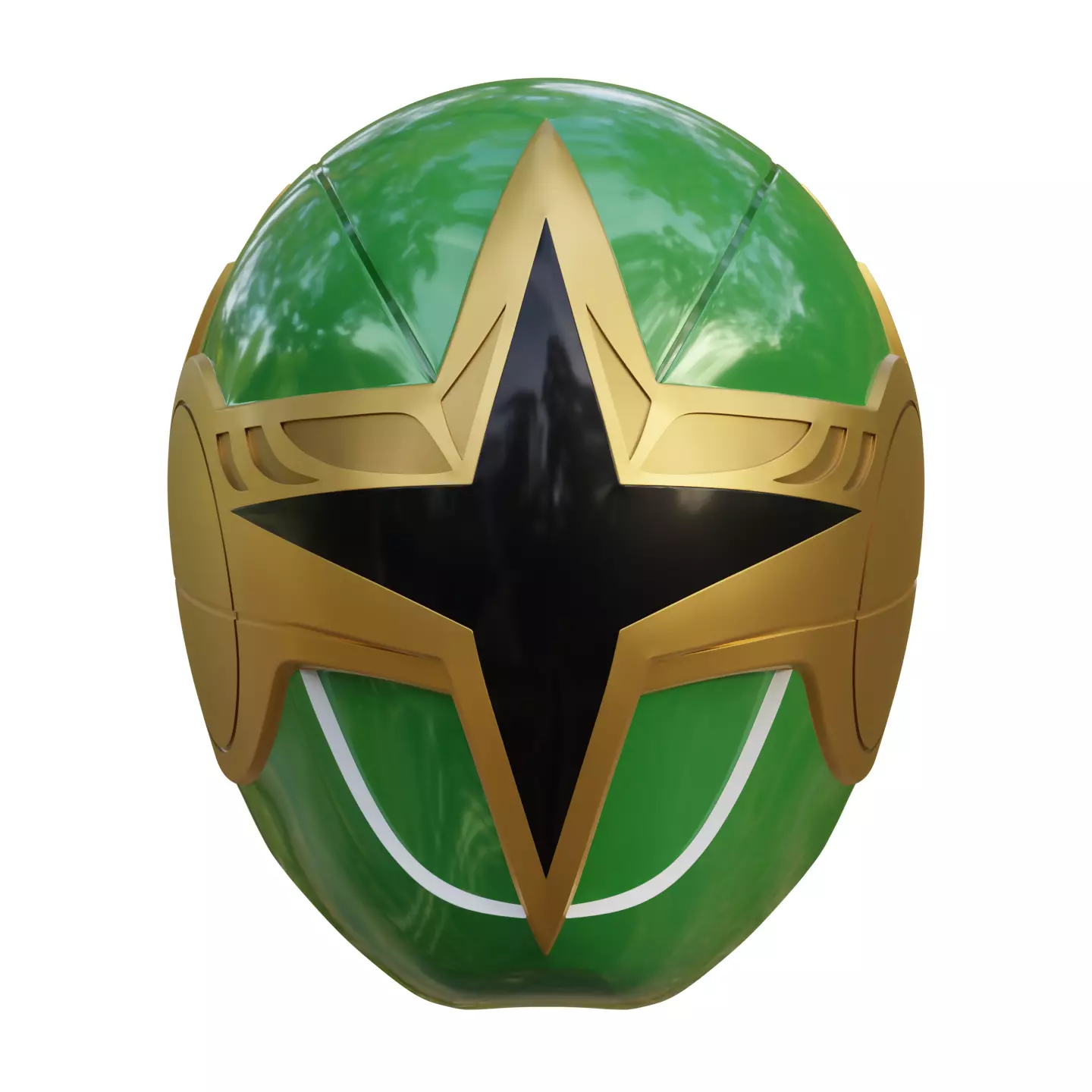 Green Samurai Ranger Helmet - Power Rangers Ninja Storm Cosplay 3D print model_0