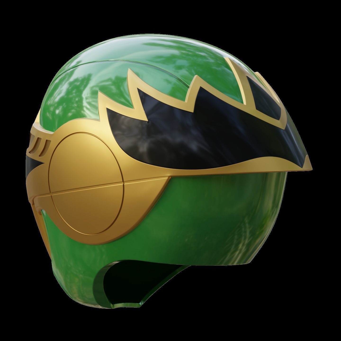 Green Samurai Ranger Helmet - Power Rangers Ninja Storm Cosplay 3D print model_4