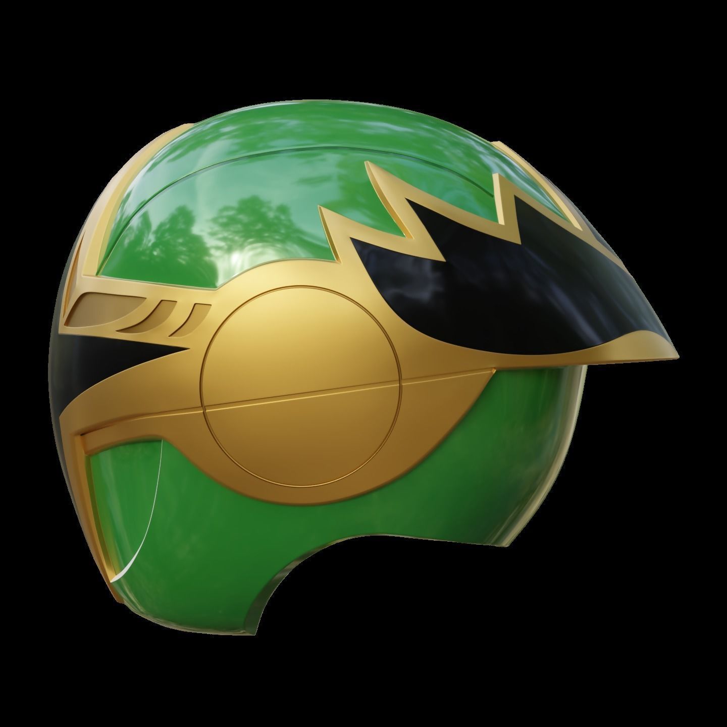 Green Samurai Ranger Helmet - Power Rangers Ninja Storm Cosplay 3D print model_3