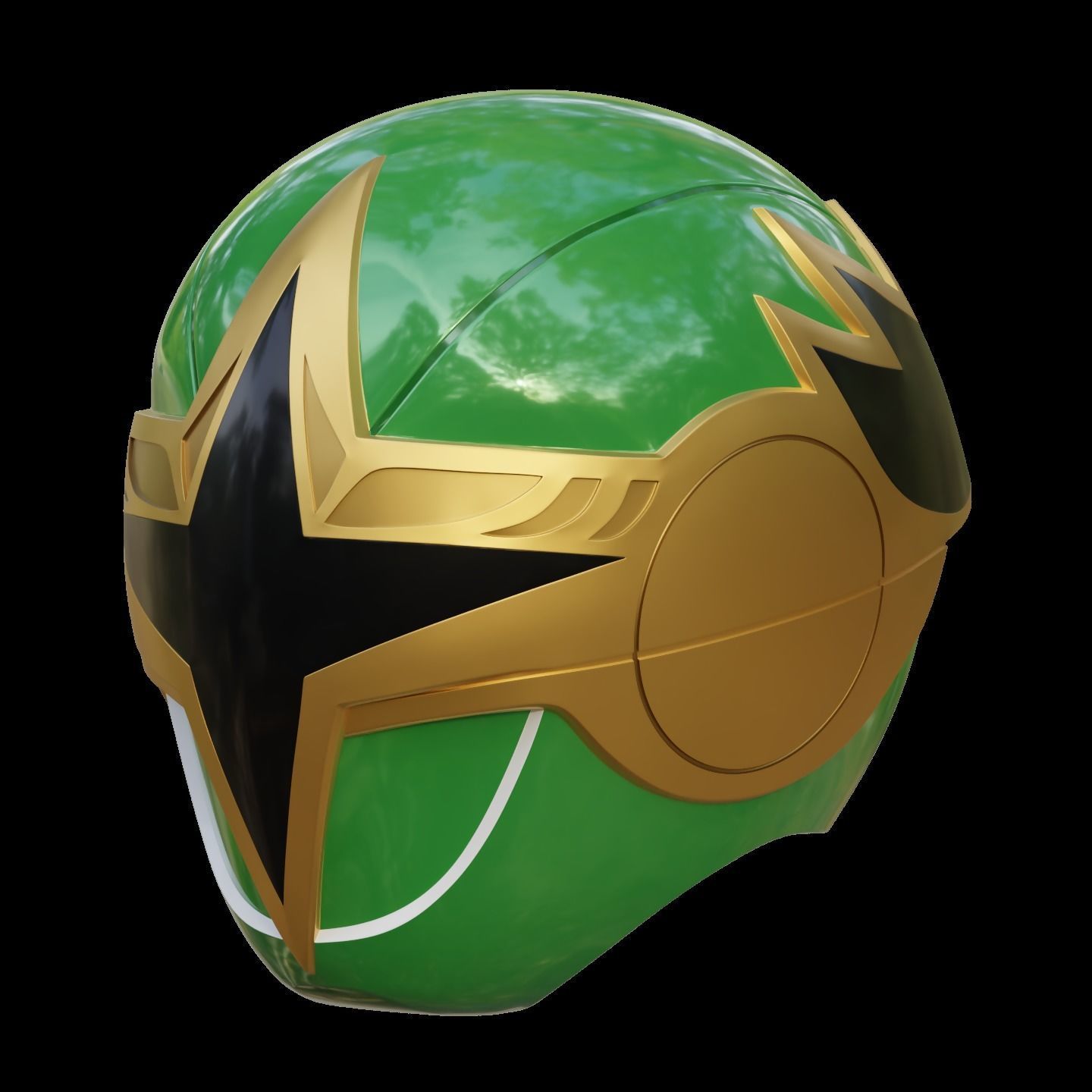 Green Samurai Ranger Helmet - Power Rangers Ninja Storm Cosplay 3D print model_1