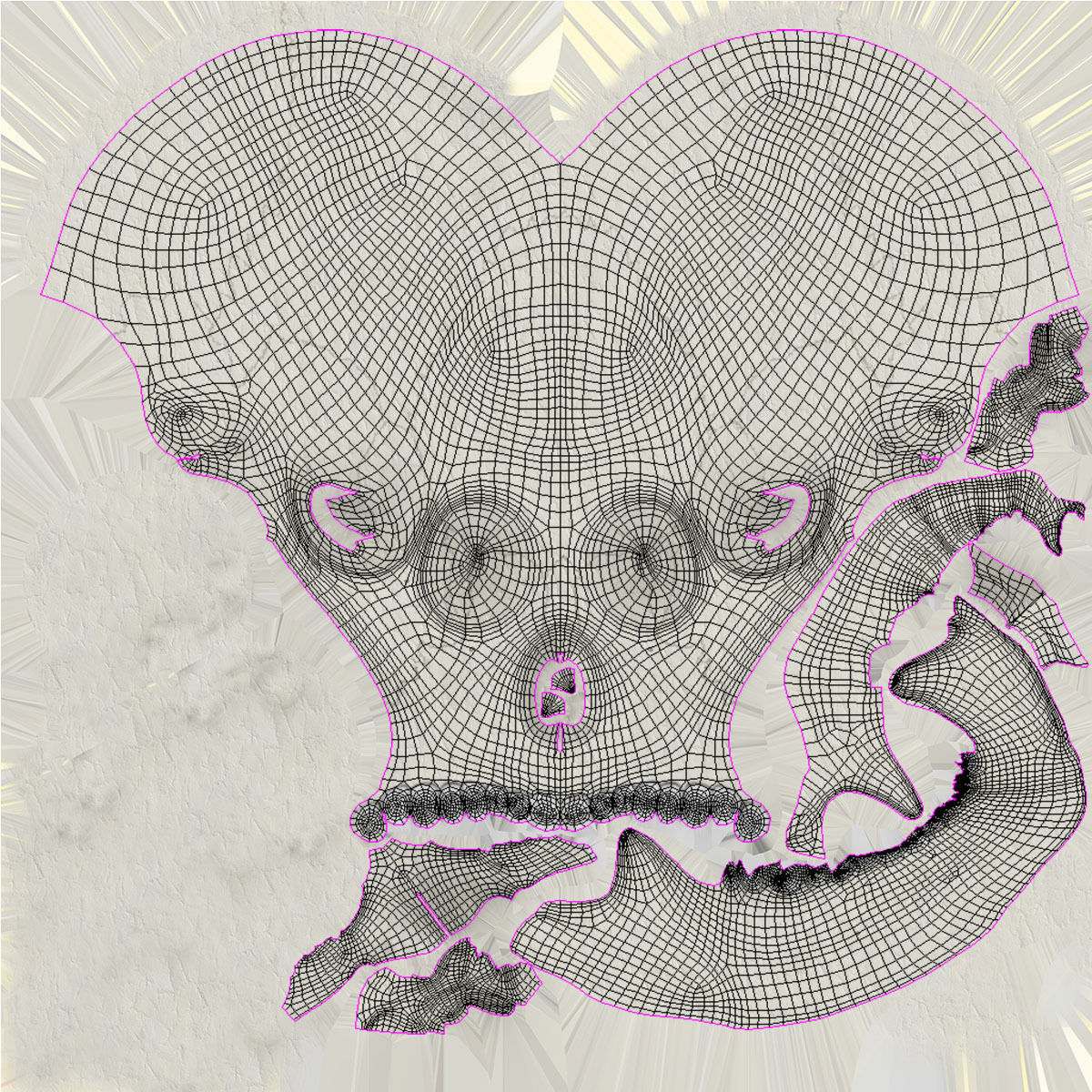 Human Skull Low-poly 3D model_20