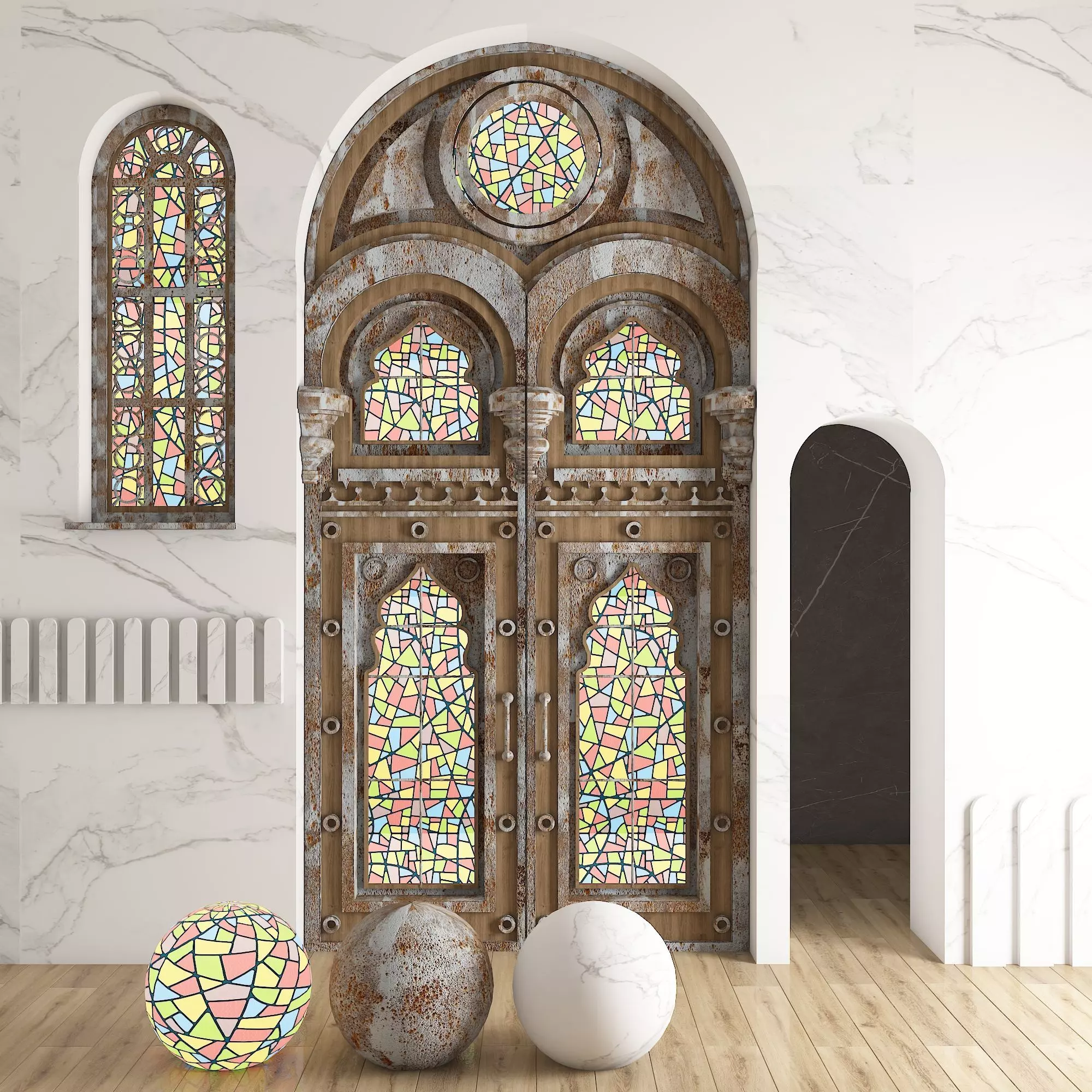 Arabic Medieval Door Low-poly 3D model
