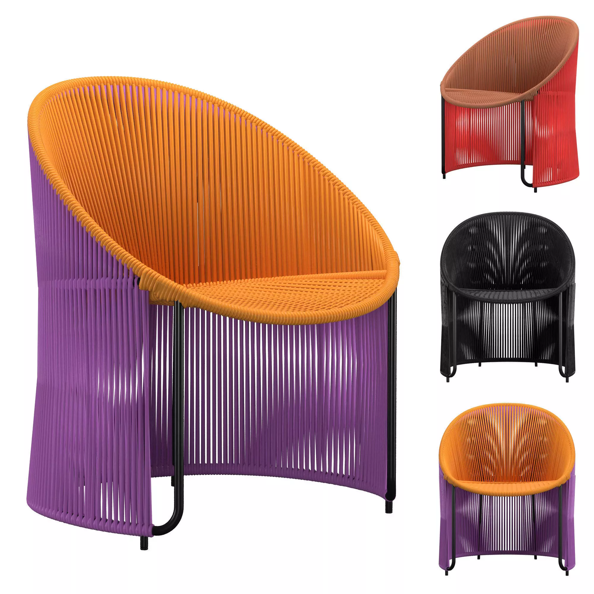 Cartagenas black lounge chair 3D model_0