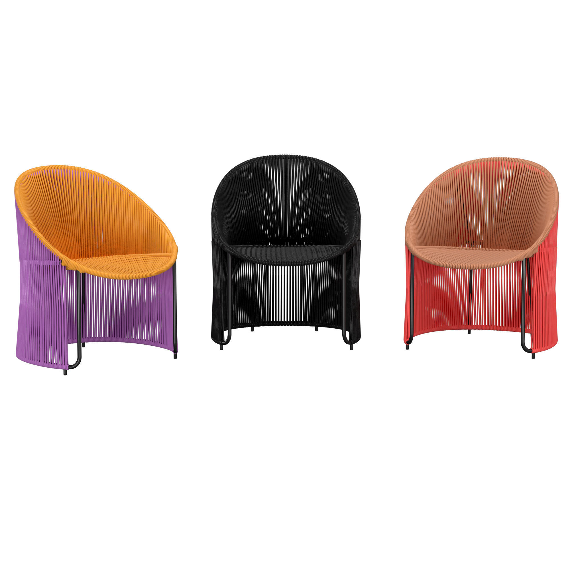 Cartagenas black lounge chair 3D model_8