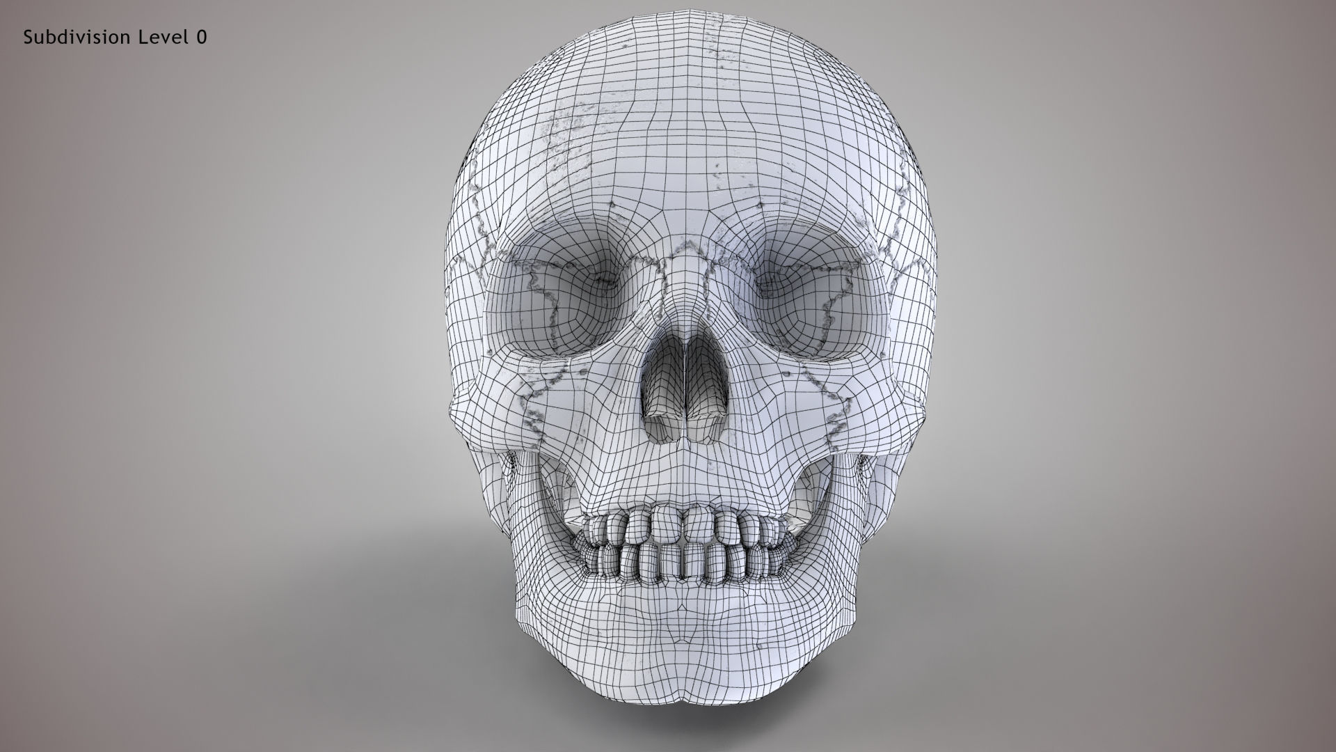 Golden Skull Low-poly 3D model_16