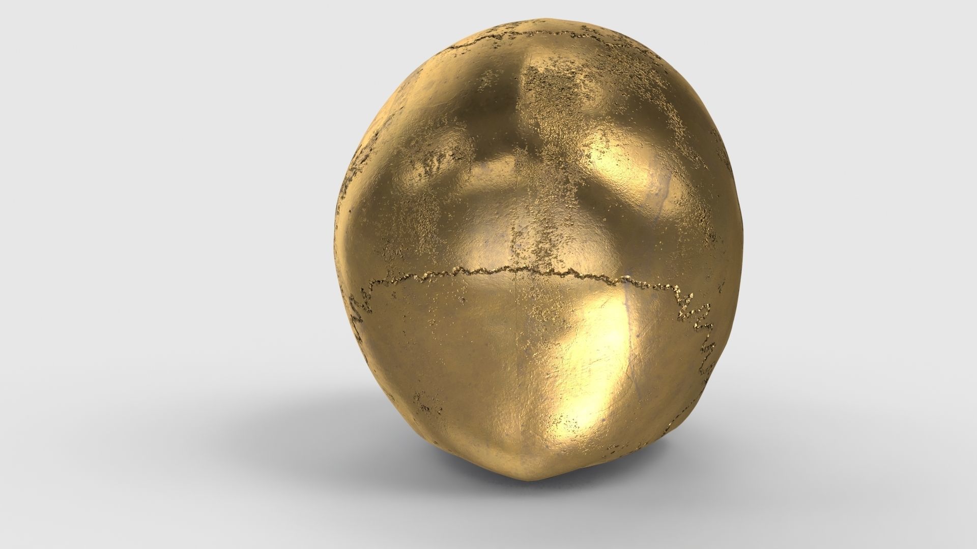 Golden Skull Low-poly 3D model_6