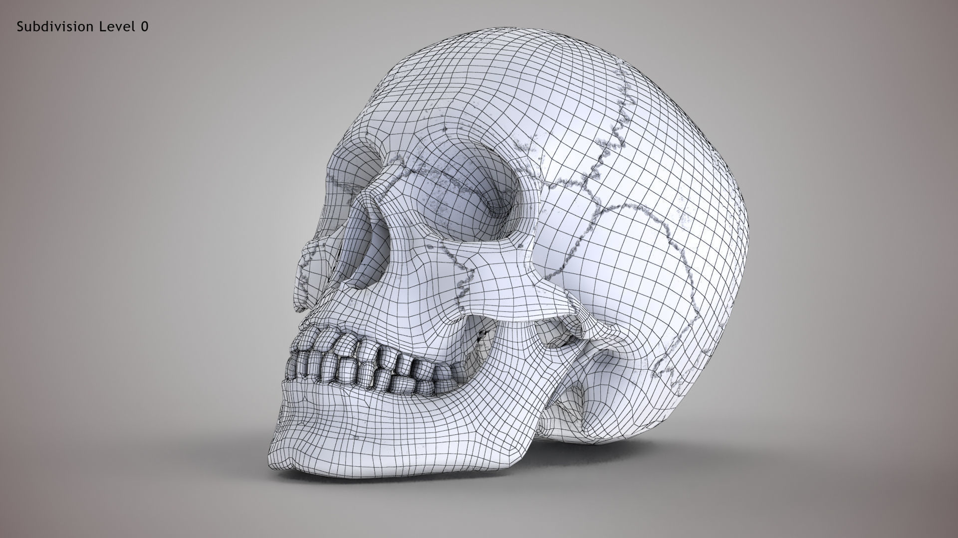 Golden Skull Low-poly 3D model_19