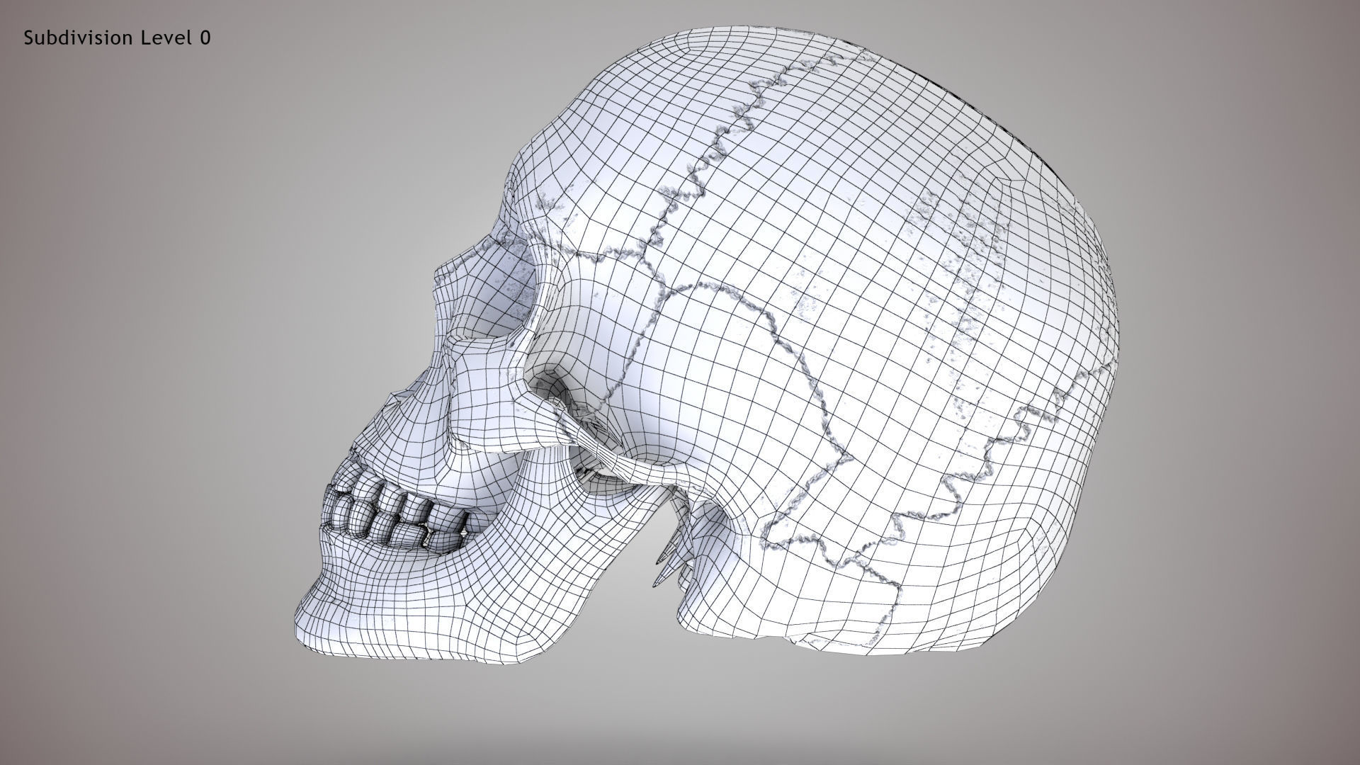 Golden Skull Low-poly 3D model_18