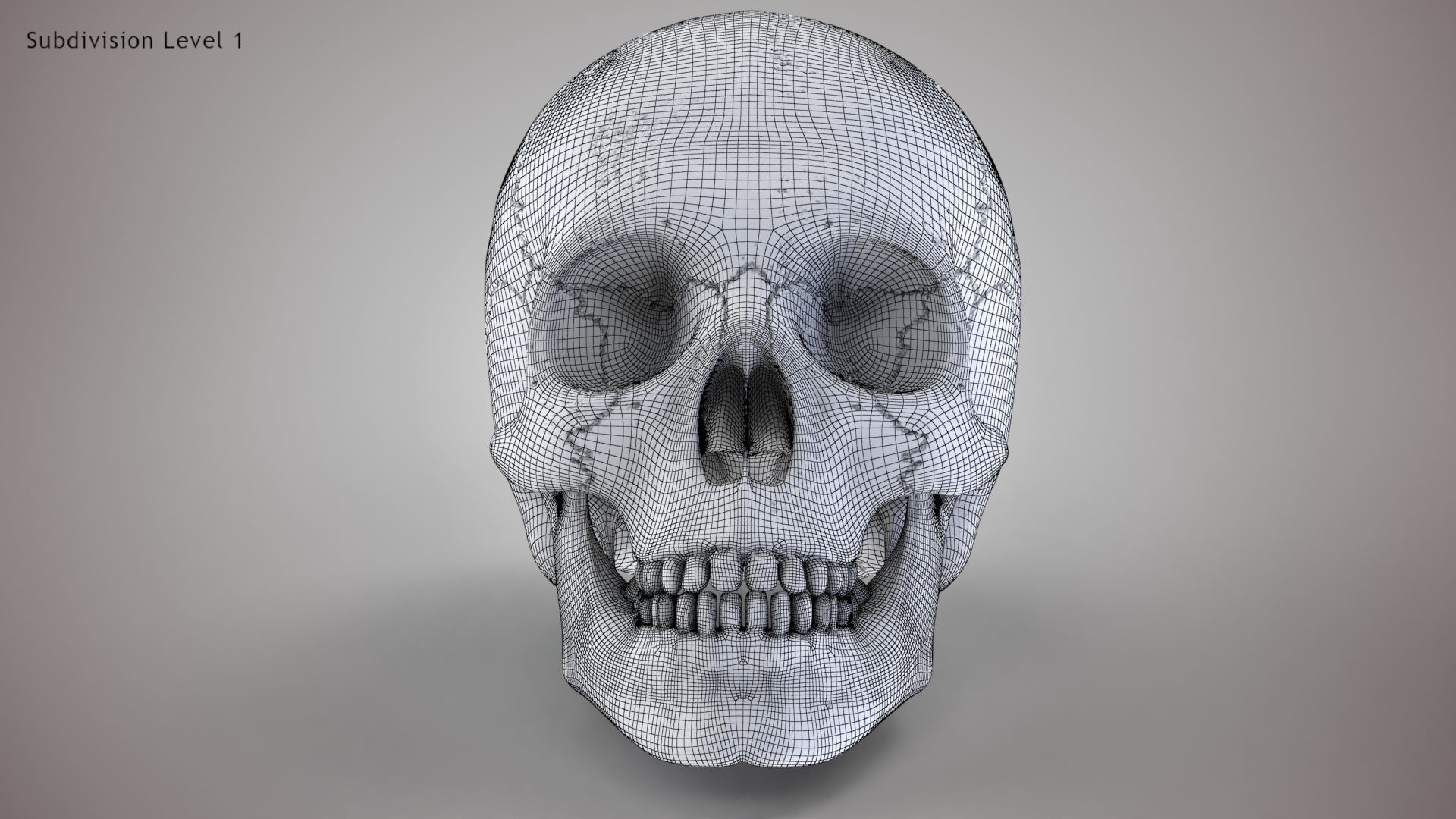 Golden Skull Low-poly 3D model_22