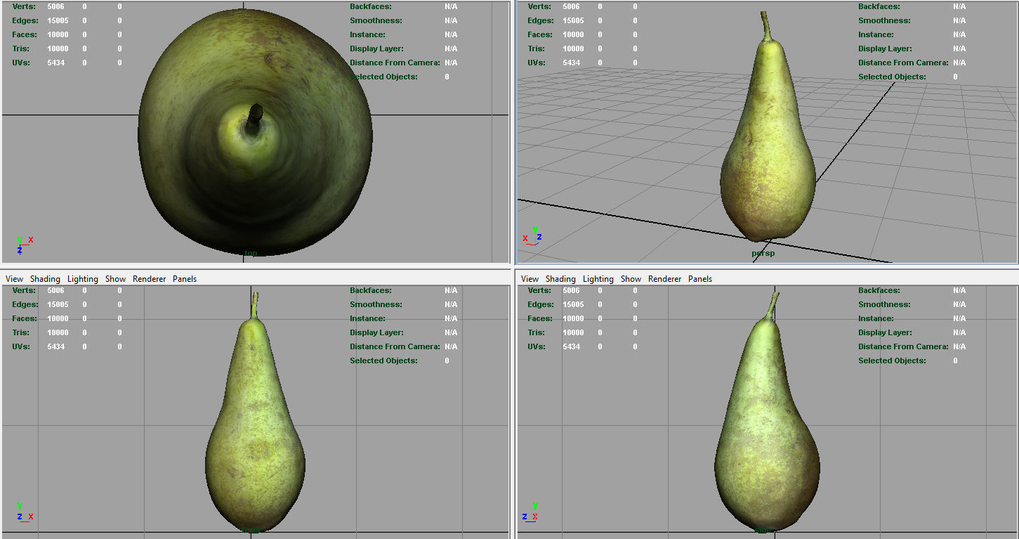 Realistic Pear Low-poly 3D model_7