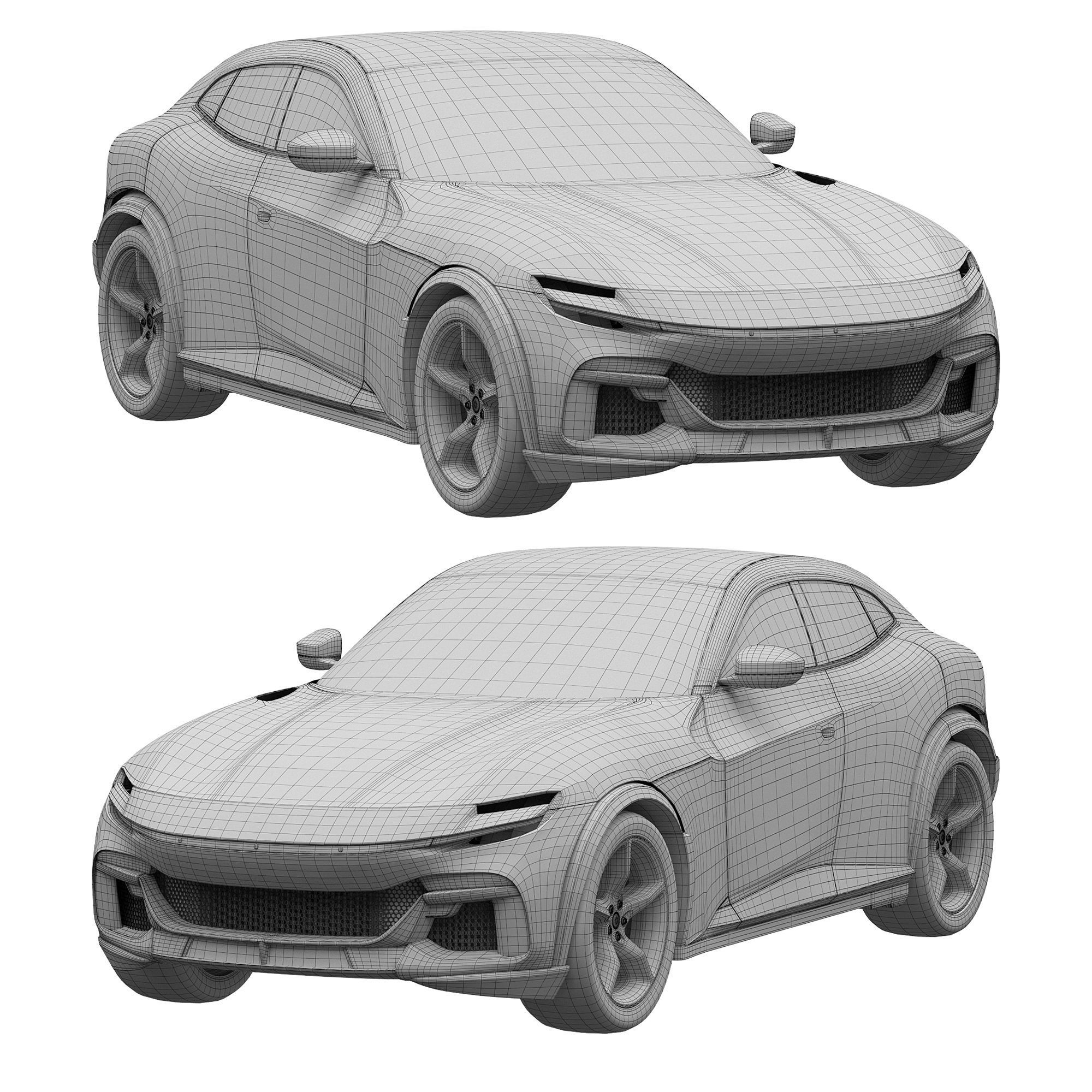 Ferrari Purosongue Low-poly 3D model_3