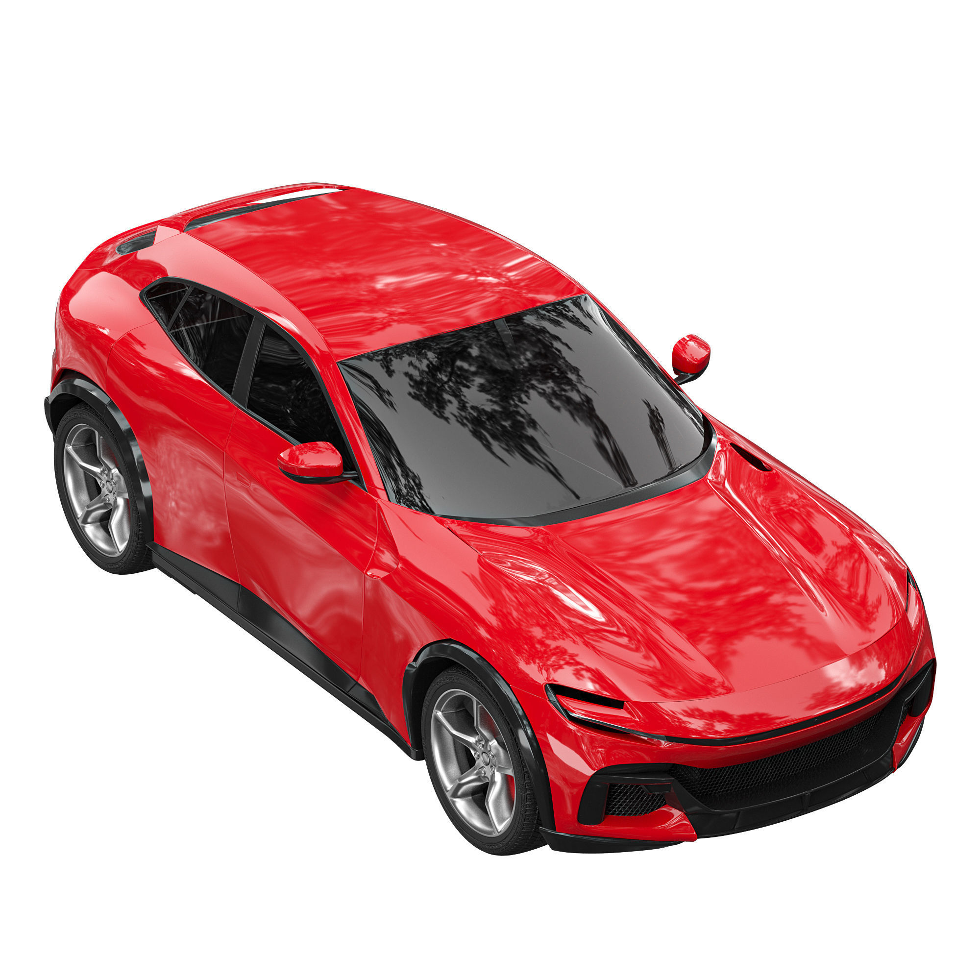 Ferrari Purosongue Low-poly 3D model_1