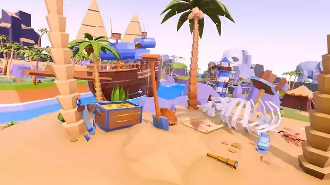 Low Poly Megapack 3in1 - Unity URP Low-poly 3D model