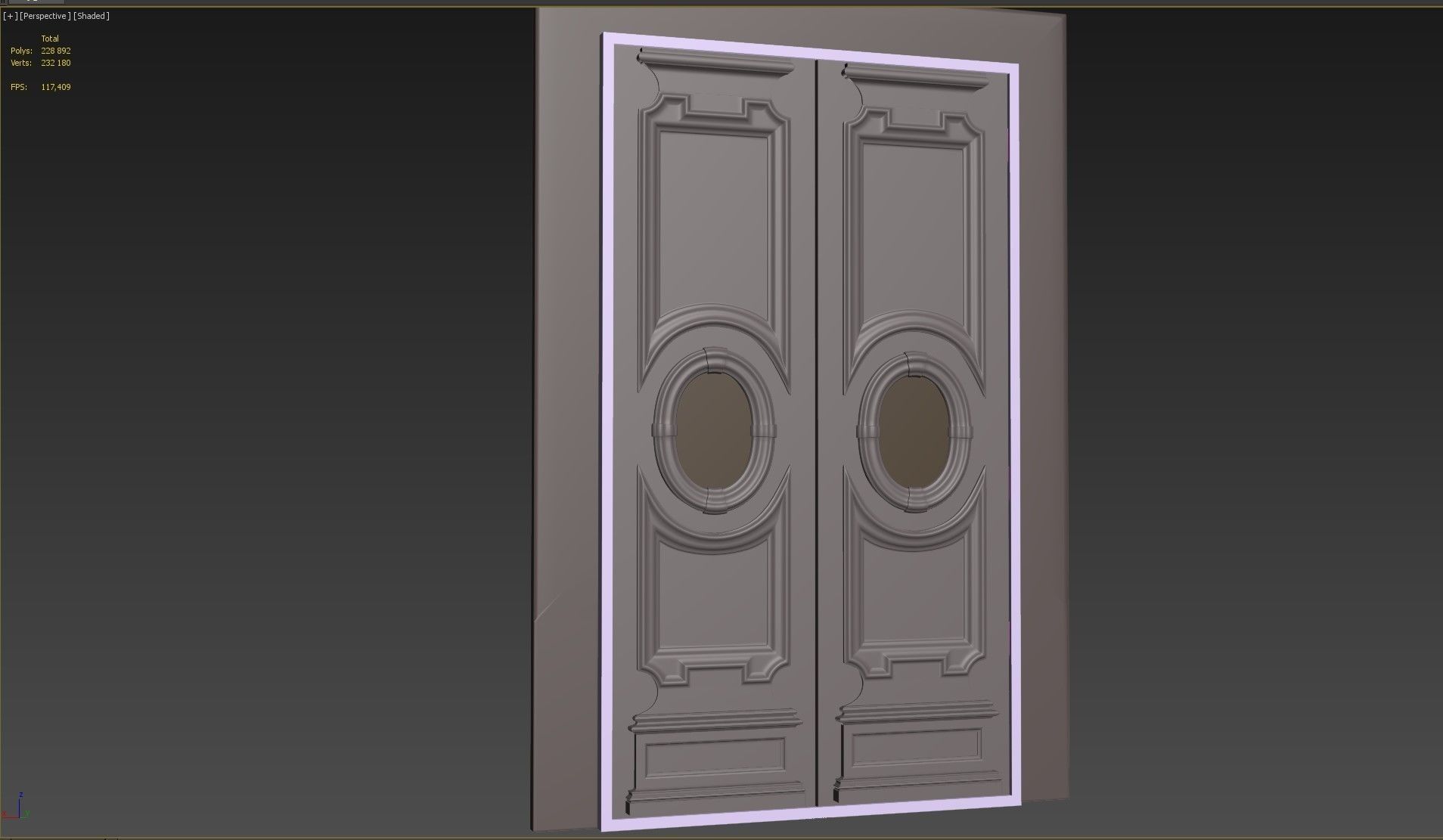 Entrance classic door 118 3D model_12