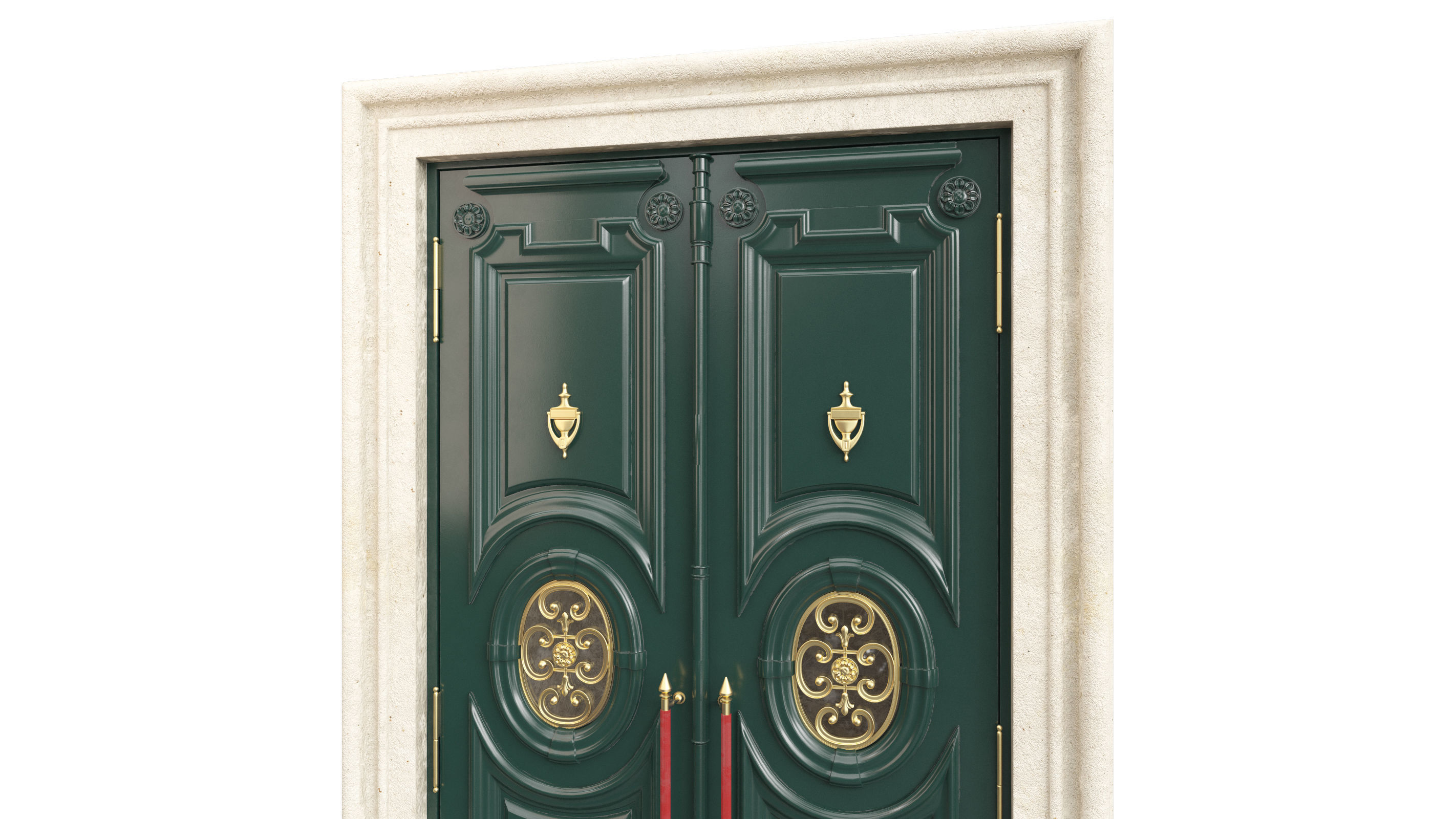 Entrance classic door 118 3D model_3