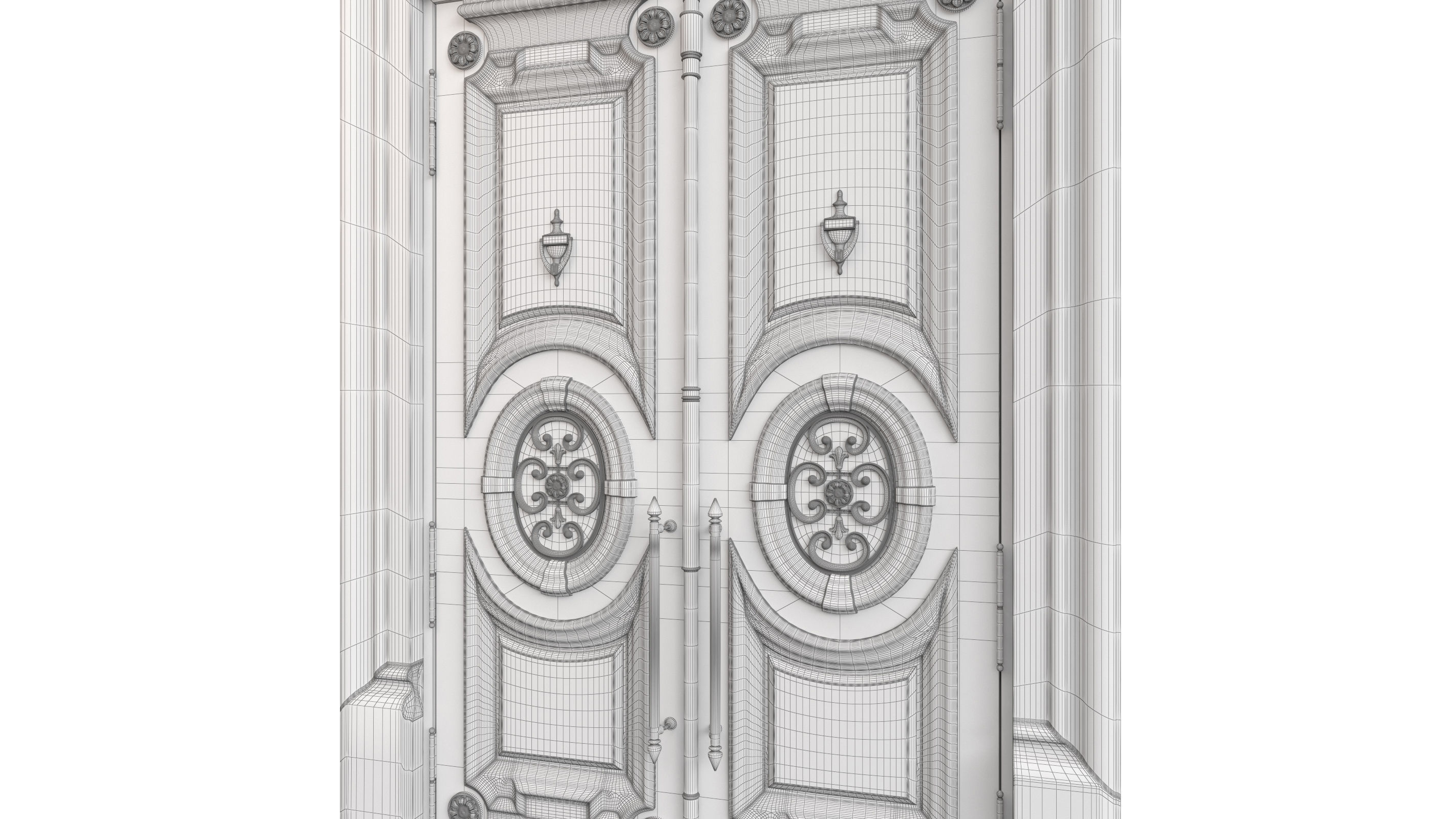 Entrance classic door 118 3D model_11