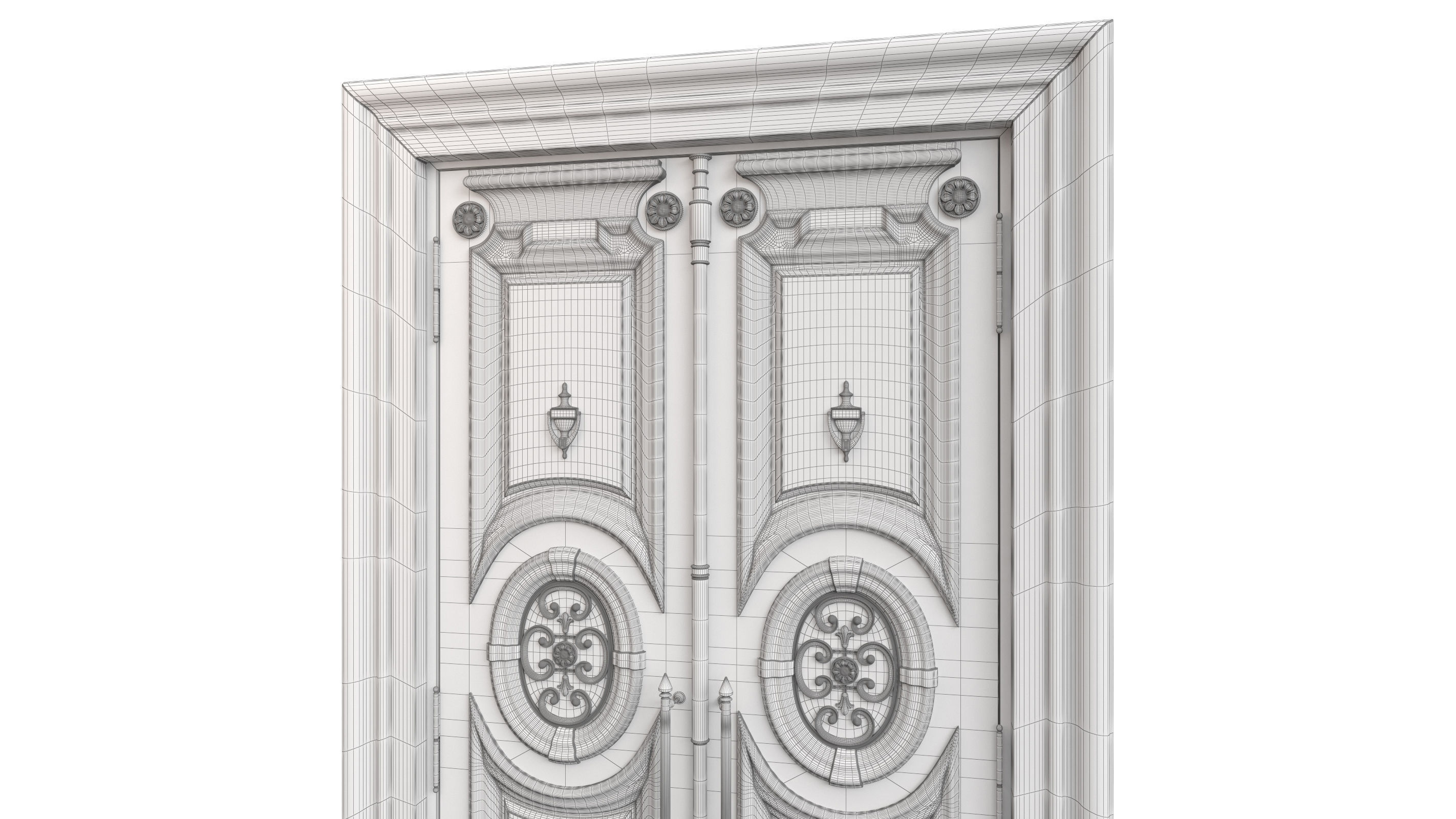 Entrance classic door 118 3D model_9