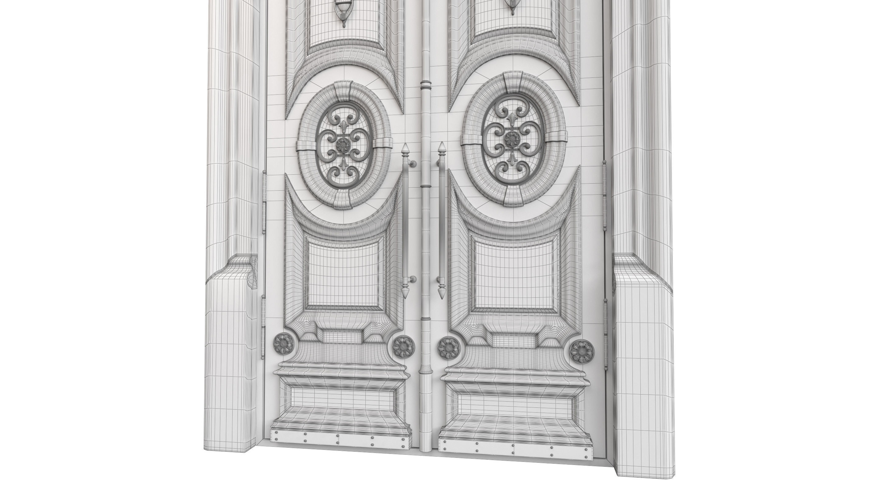Entrance classic door 118 3D model_10