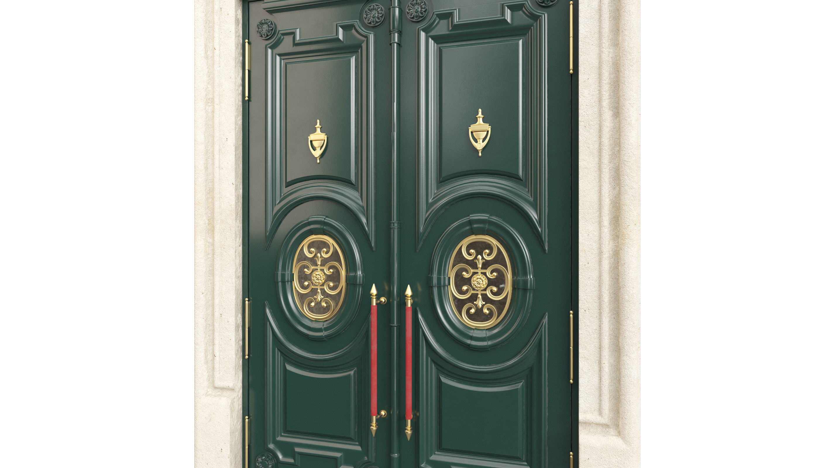 Entrance classic door 118 3D model_2