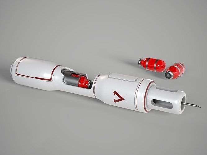 Futuristic SciFi medical injector Low-poly 3D model