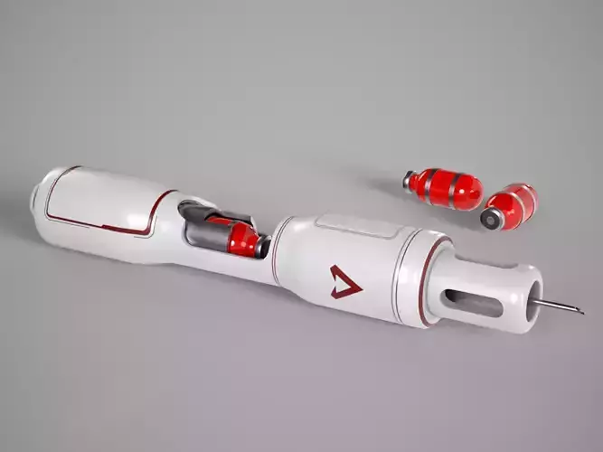 Futuristic SciFi medical injector Low-poly 3D model