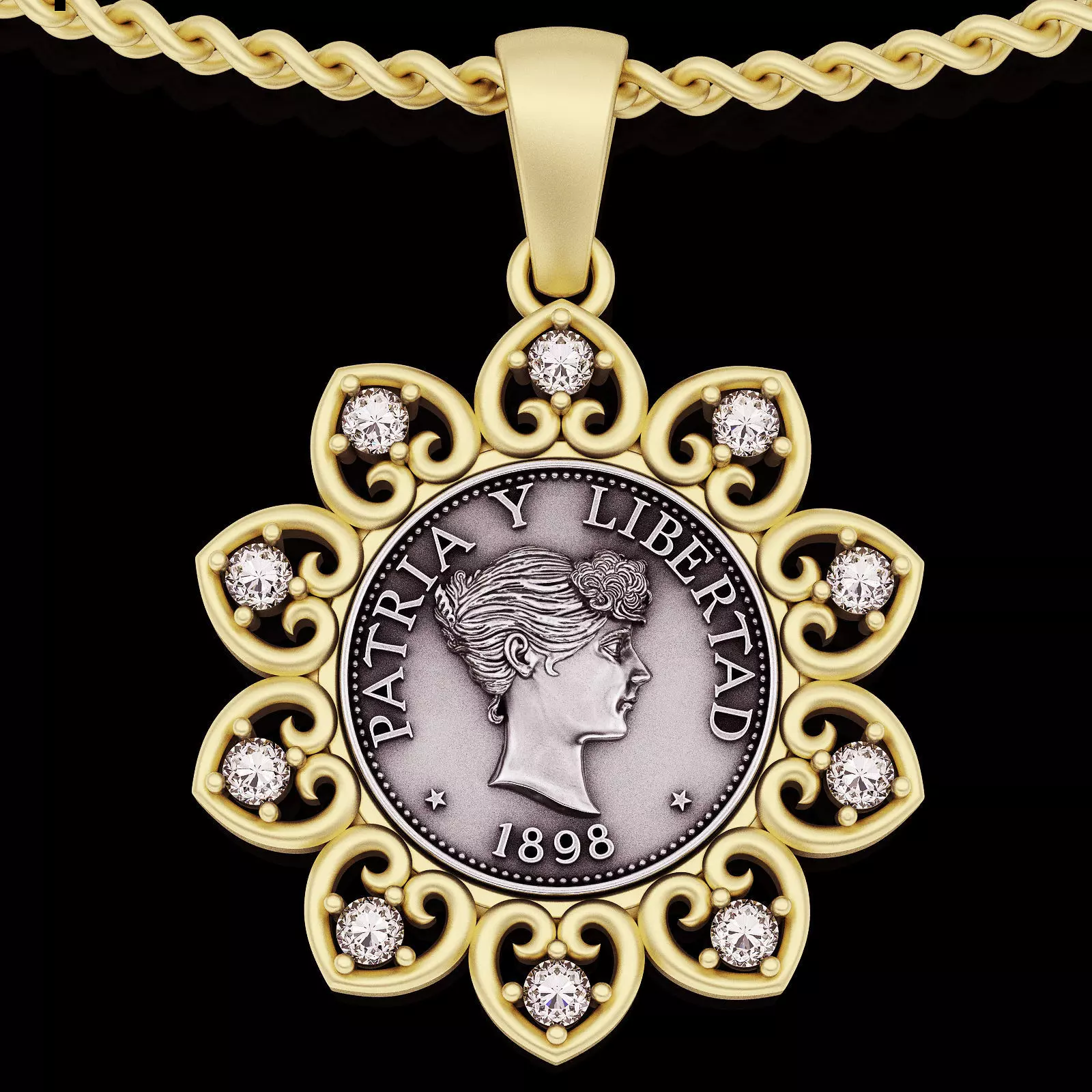 Anniversary of Souvenir Peso Coin pendant printable jewelry 3D print model