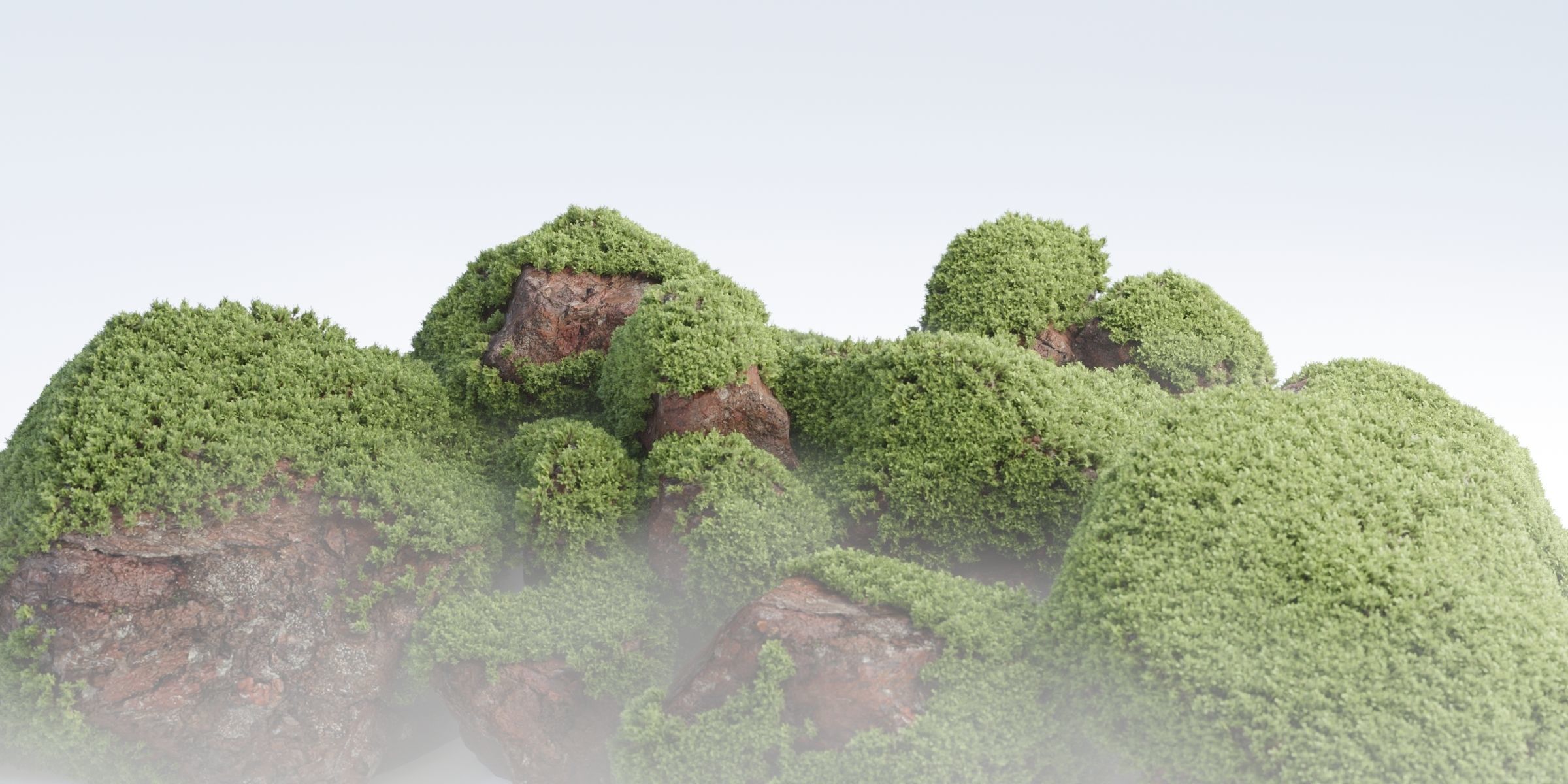 Mossy rocks garden collection vol 140-Blender 3D model_7