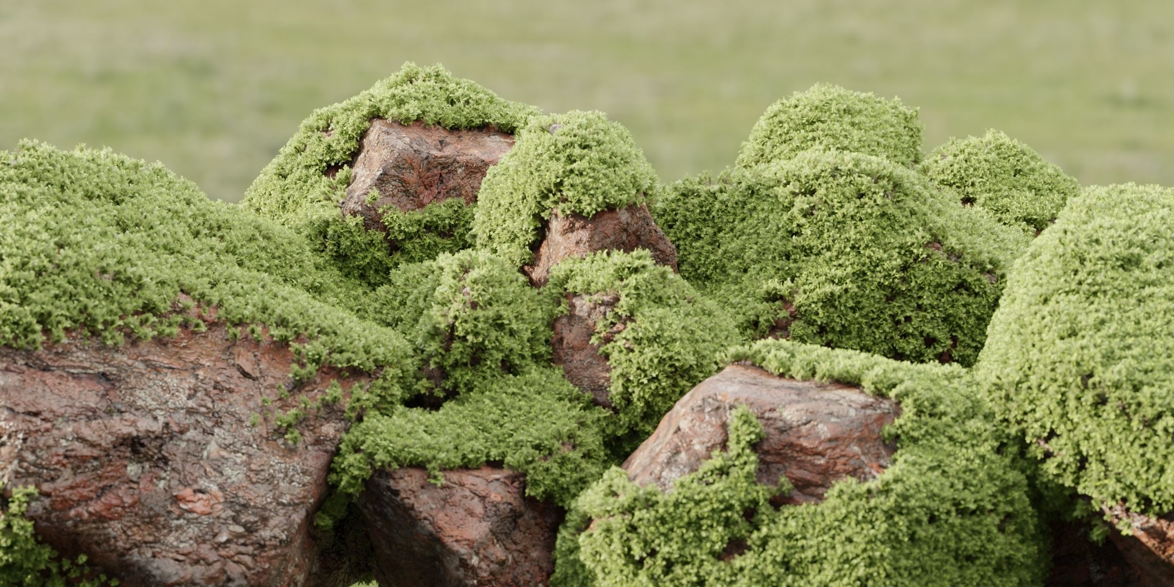 Mossy rocks garden collection vol 140-Blender 3D model_2