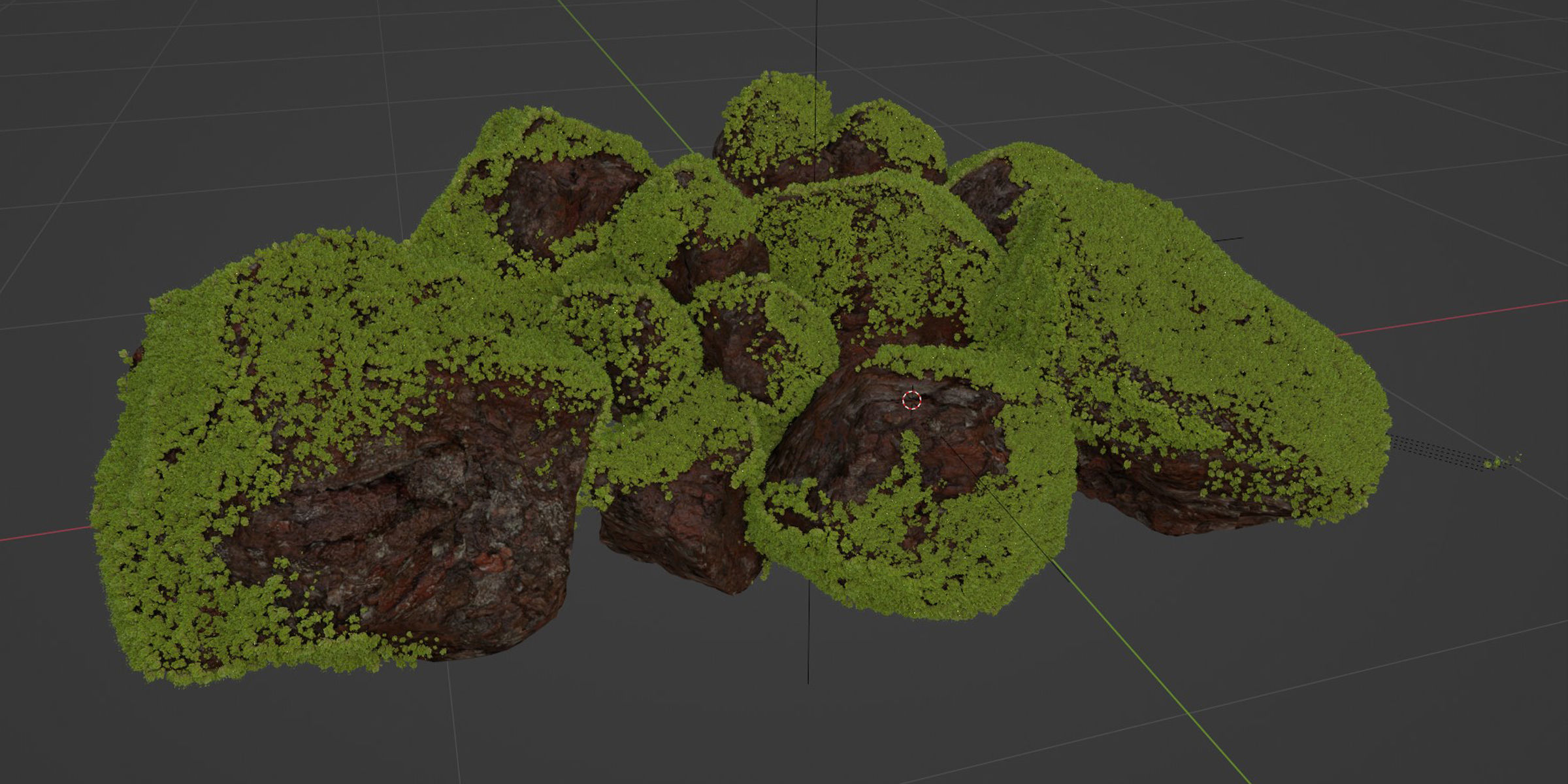 Mossy rocks garden collection vol 140-Blender 3D model_10
