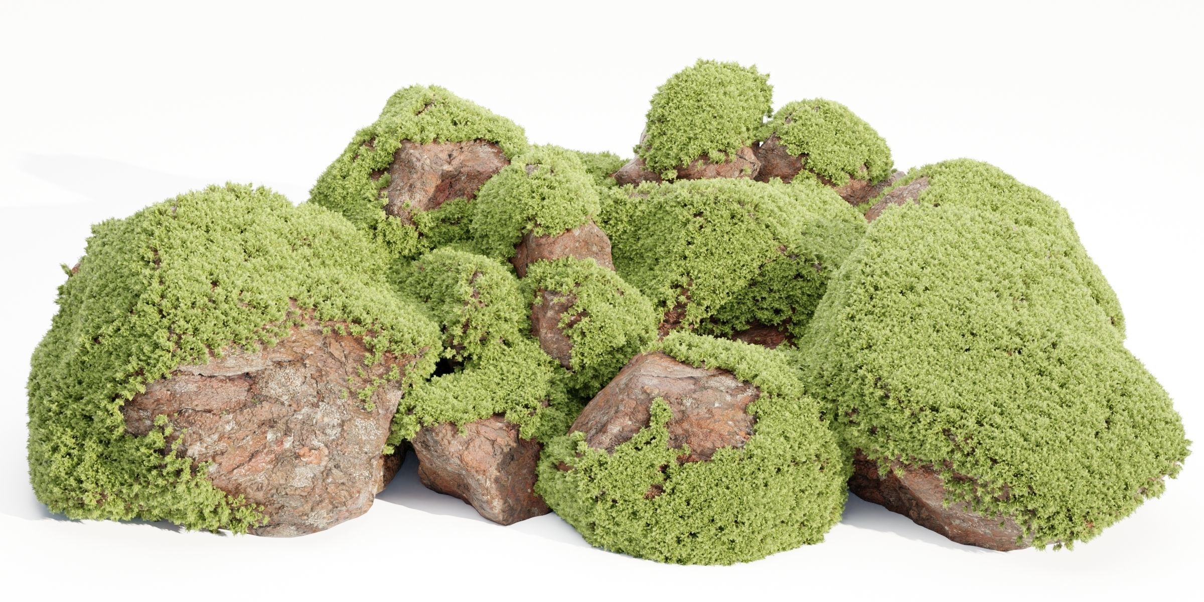 Mossy rocks garden collection vol 140-Blender 3D model_9