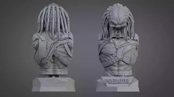 PREDATOR UNMASK ULTRA-DETAILED SUPPORT-FREE BUST 3D MODEL