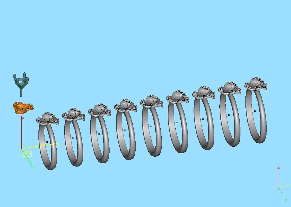 Flower Engagement Ring 30 pointer Stone Nature design Ring 3D print model_44