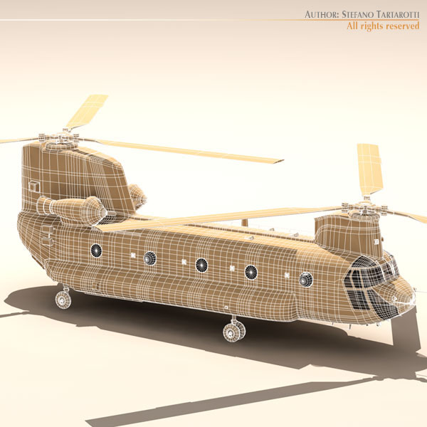 CH-47 US Army desert 3D model_8