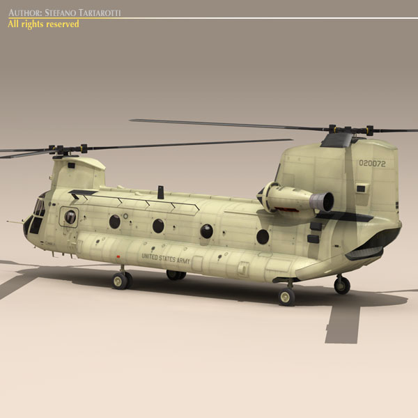 CH-47 US Army desert 3D model_7