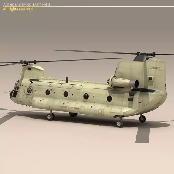 CH-47 US Army desert 3D model_0
