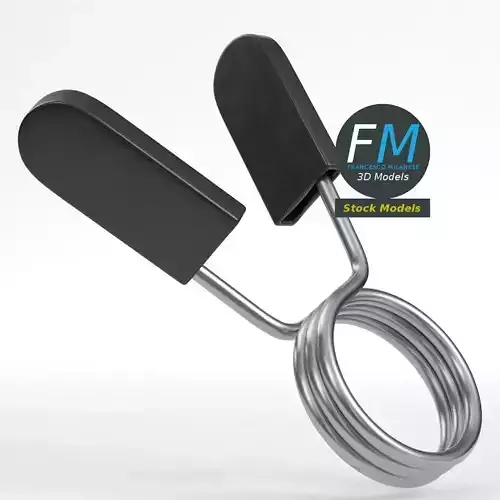 Spring collar clip 3D model