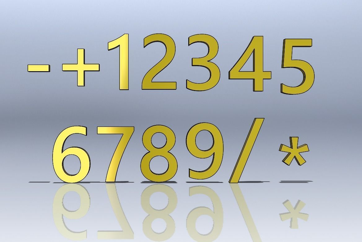 3D NUMBERS  3D print model_1