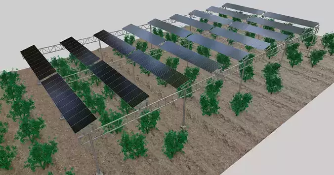 Solar Steel Construction For Farms Type-1 3D model