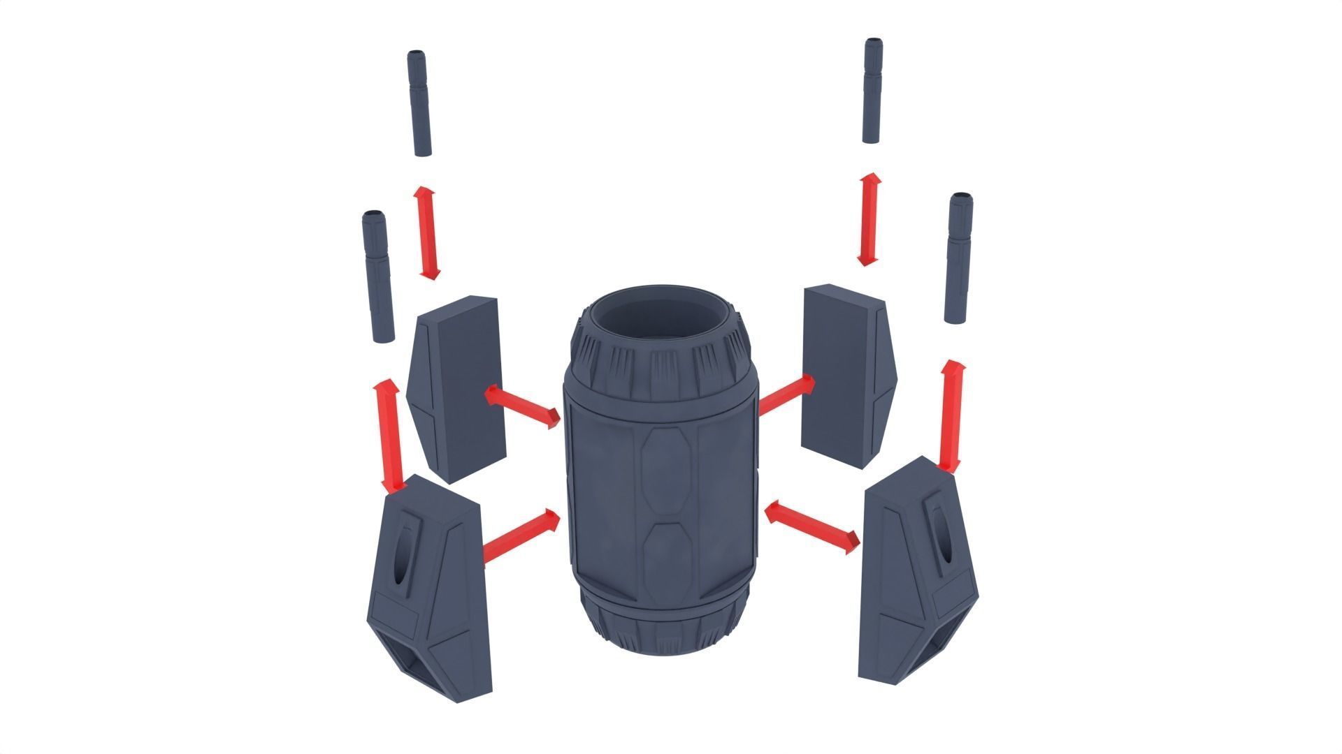Death Star Skyhook 1-6 scale Hottoys  3D print model_7