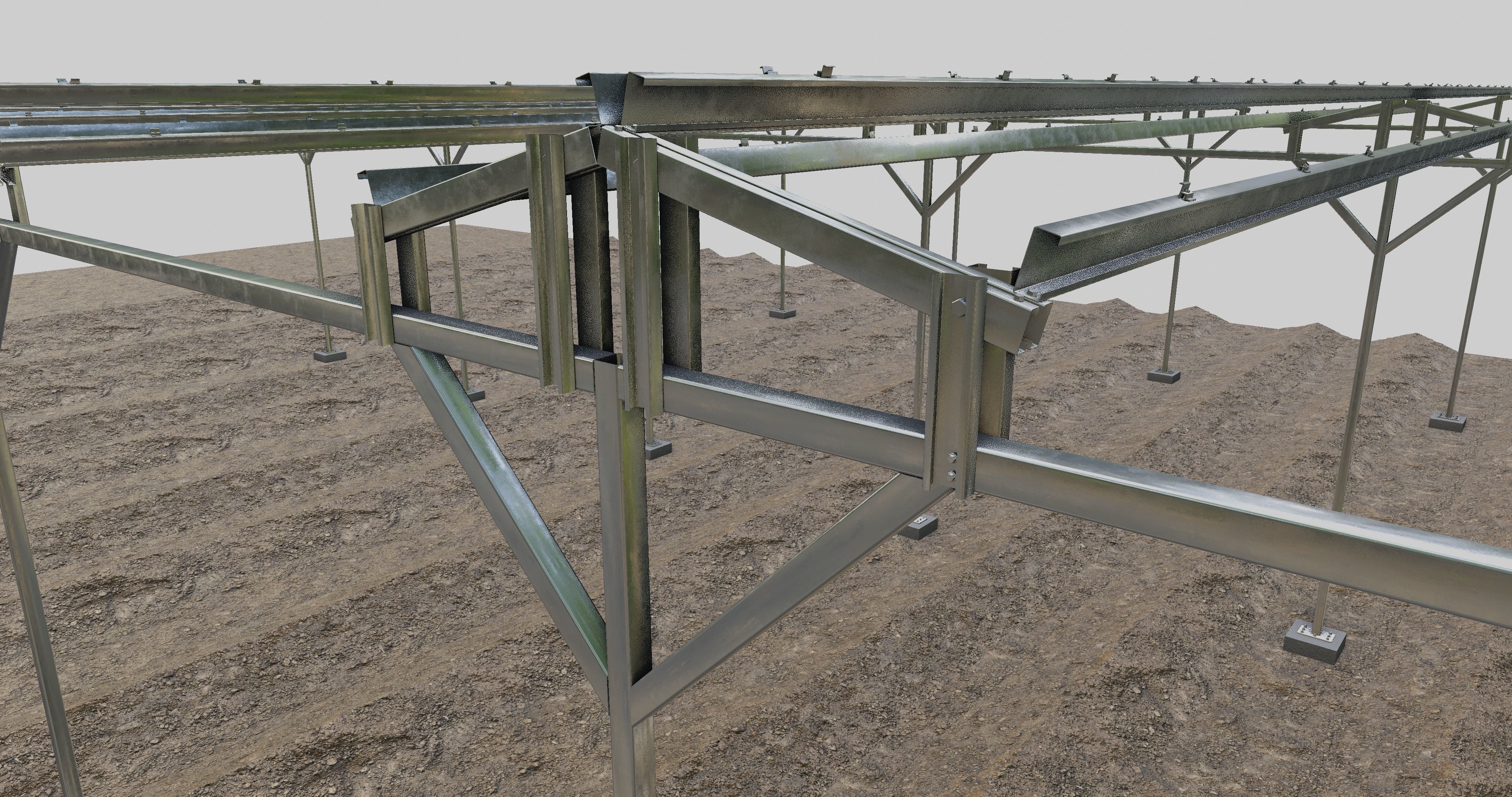 Solar Steel Construction For Farms Type-2 3D model_22