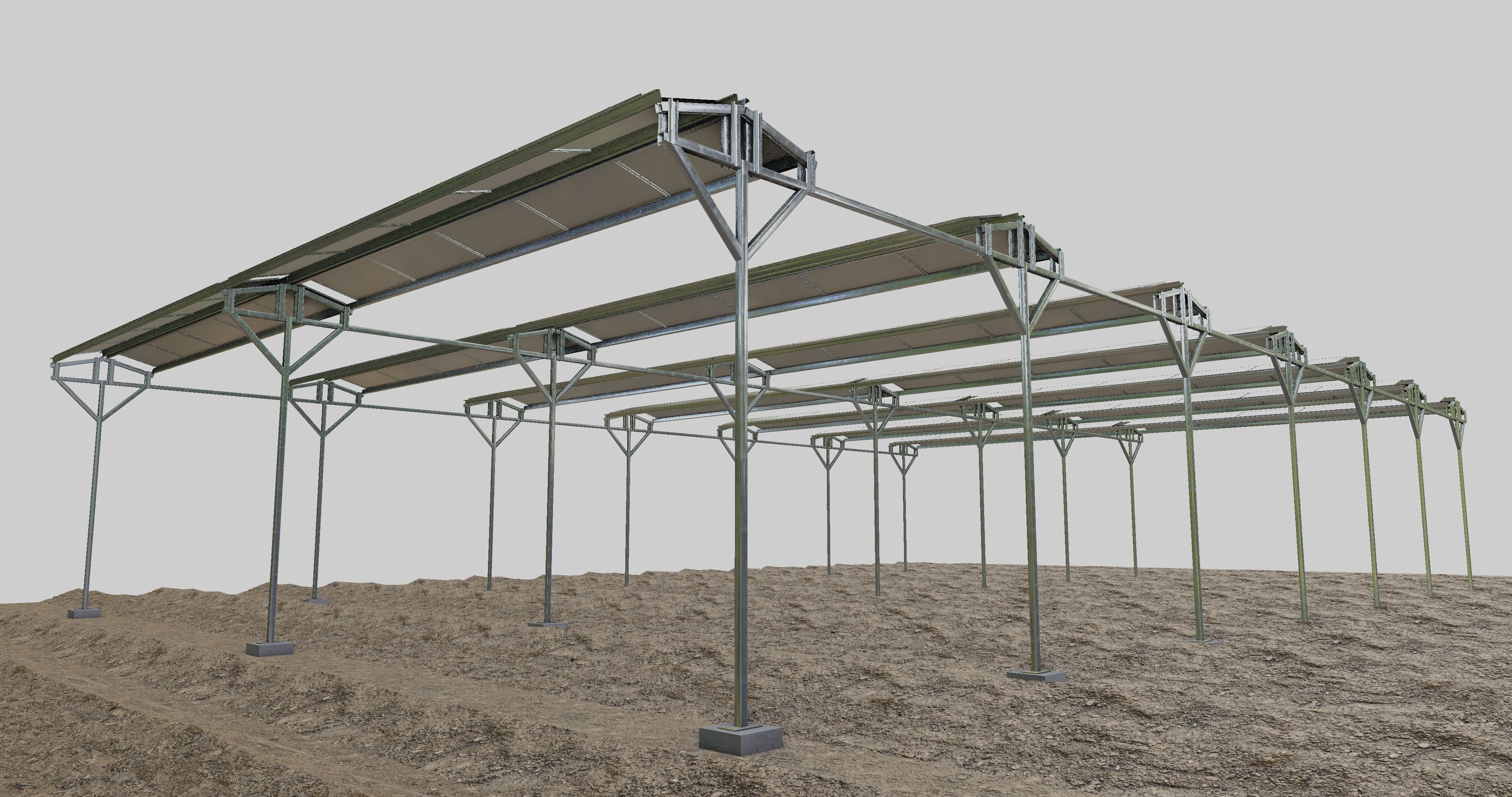 Solar Steel Construction For Farms Type-2 3D model_26