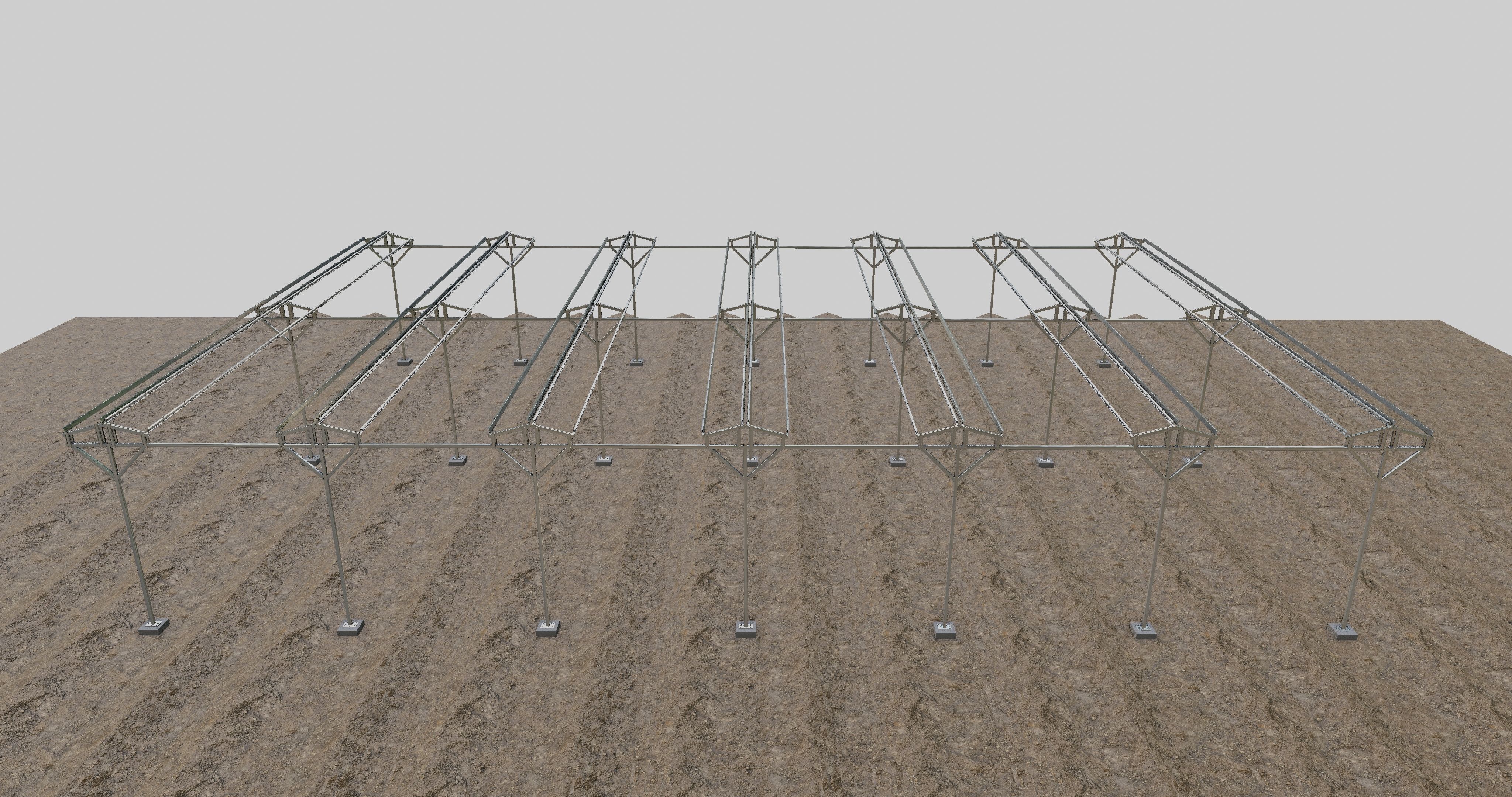 Solar Steel Construction For Farms Type-2 3D model_14