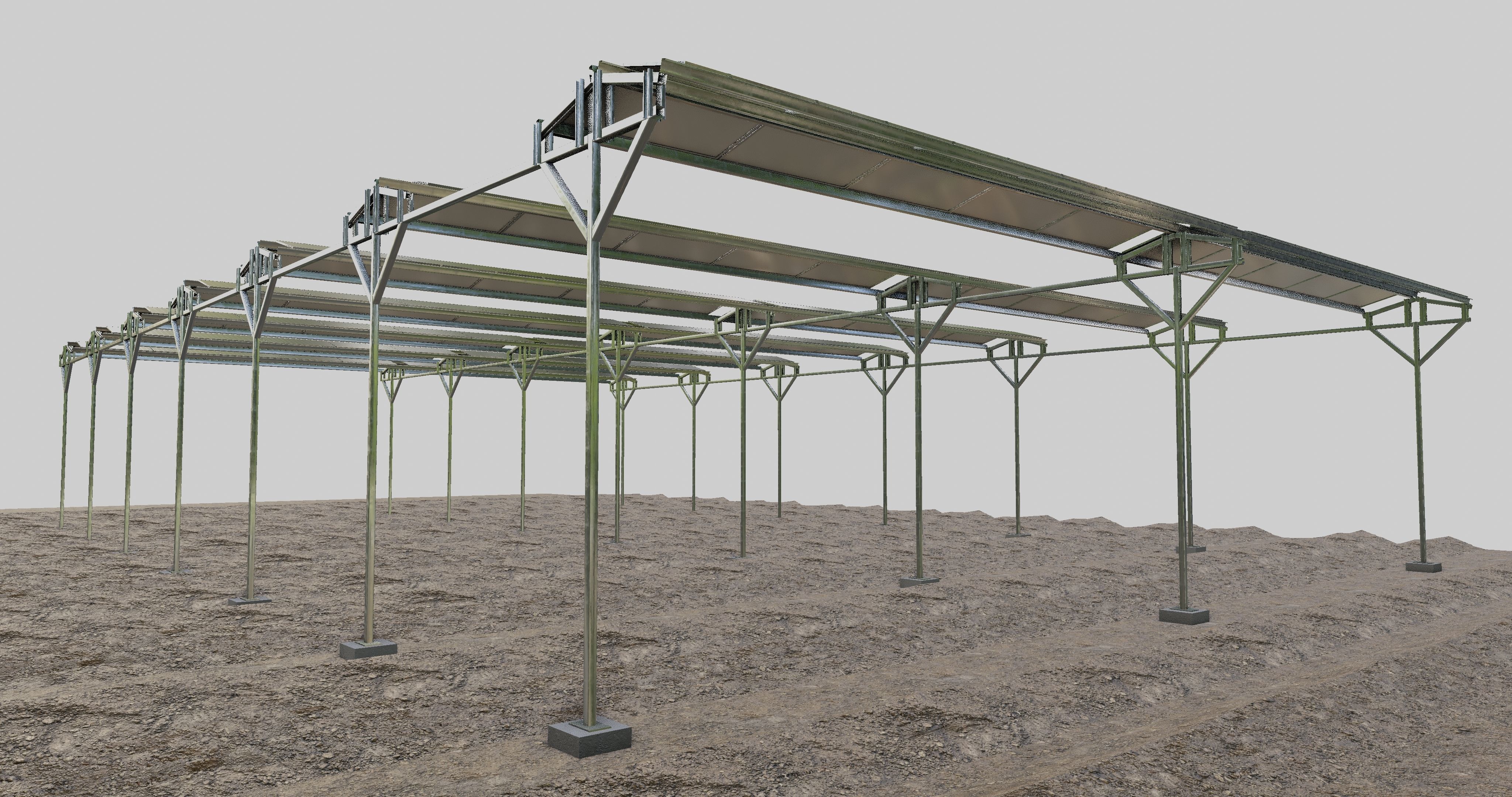 Solar Steel Construction For Farms Type-2 3D model_25