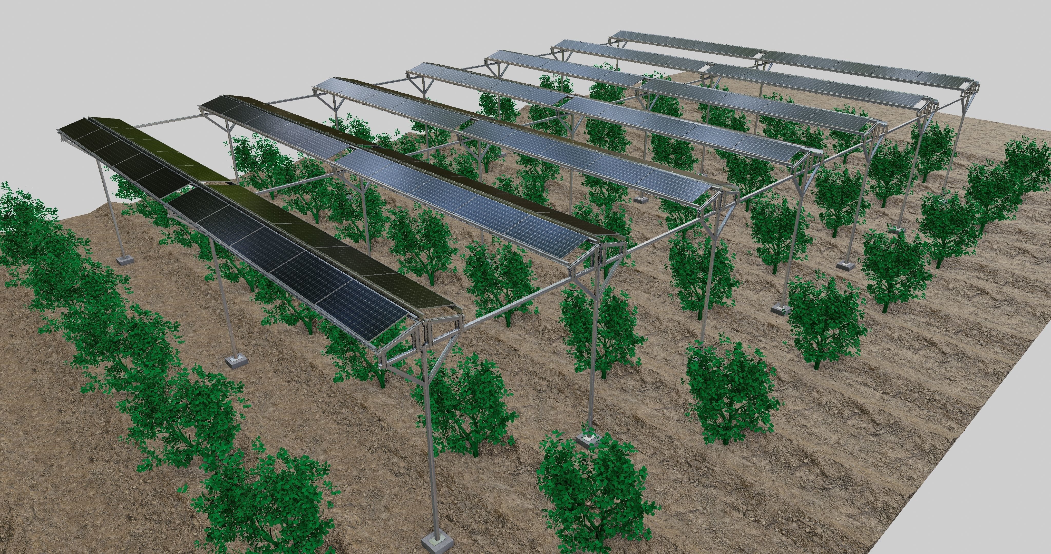 Solar Steel Construction For Farms Type-2 3D model_2