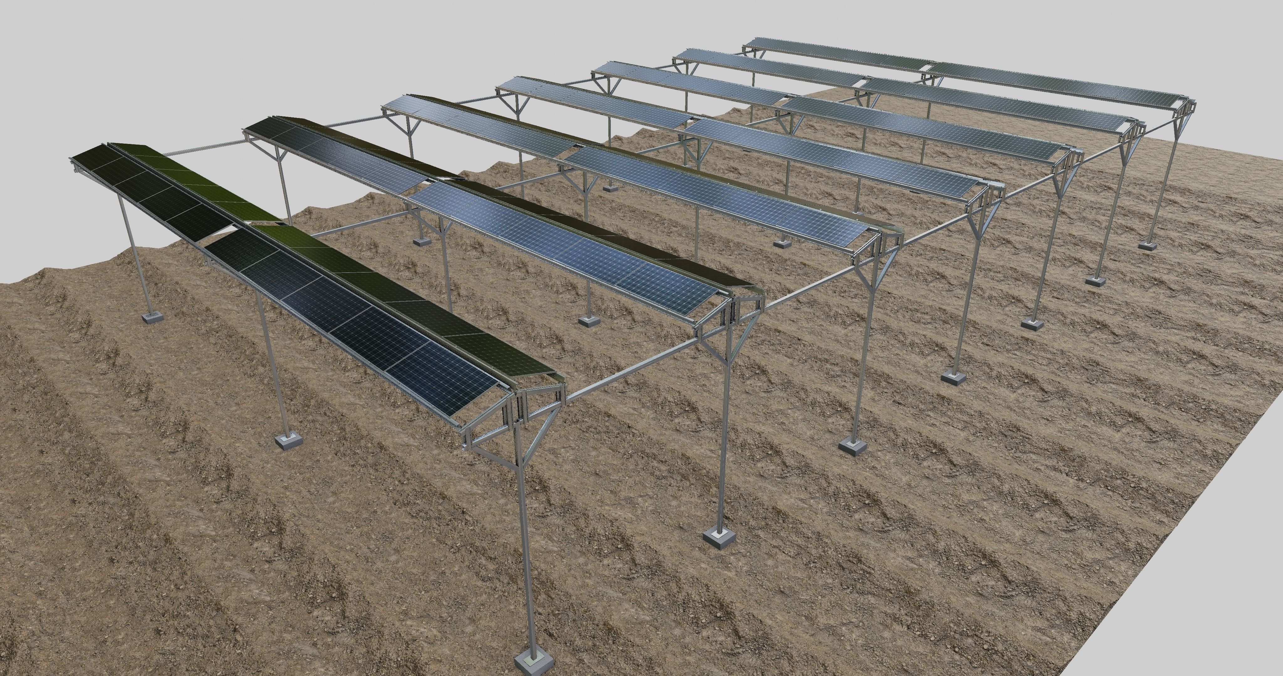 Solar Steel Construction For Farms Type-2 3D model_3