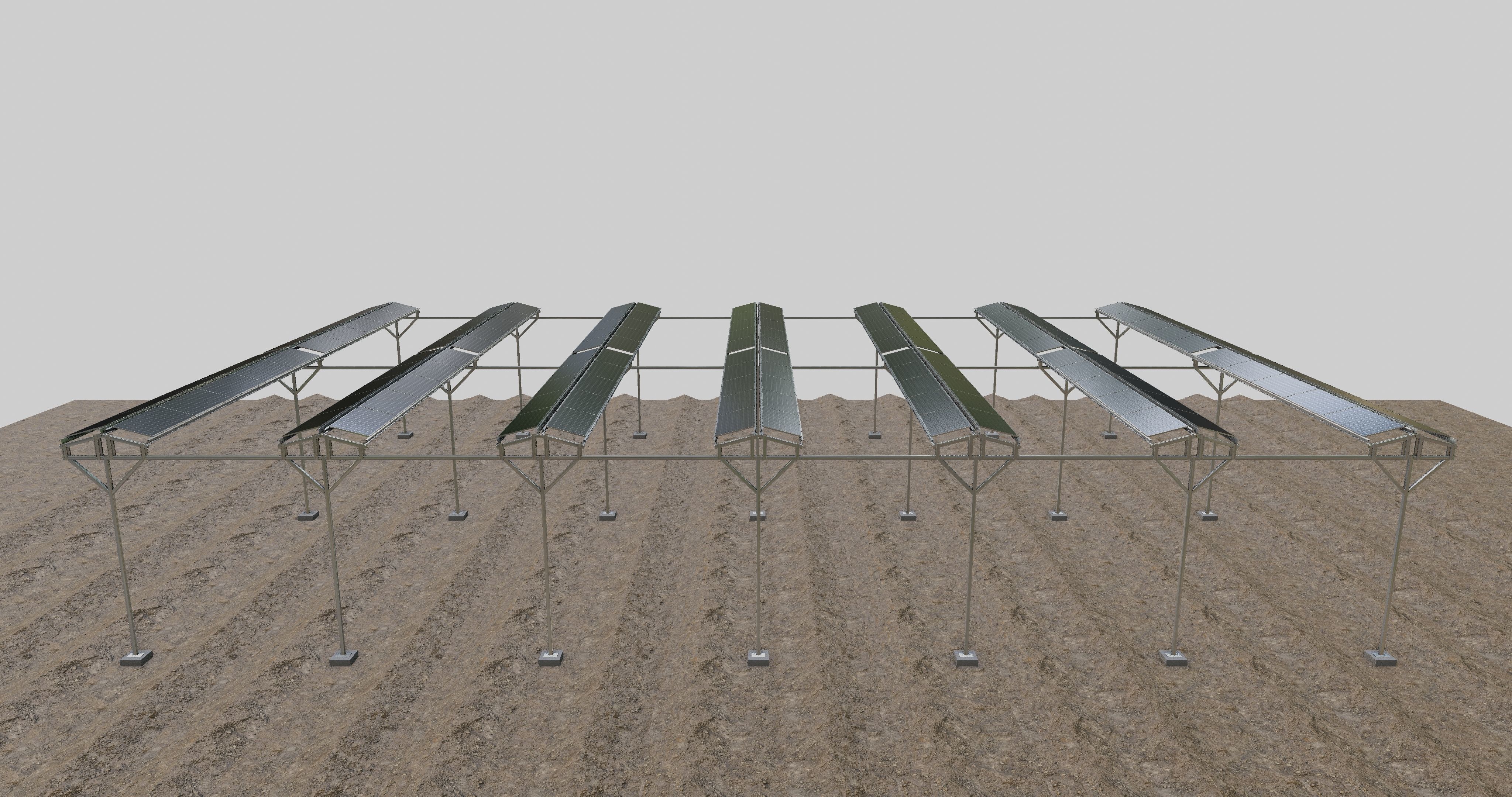 Solar Steel Construction For Farms Type-2 3D model_7