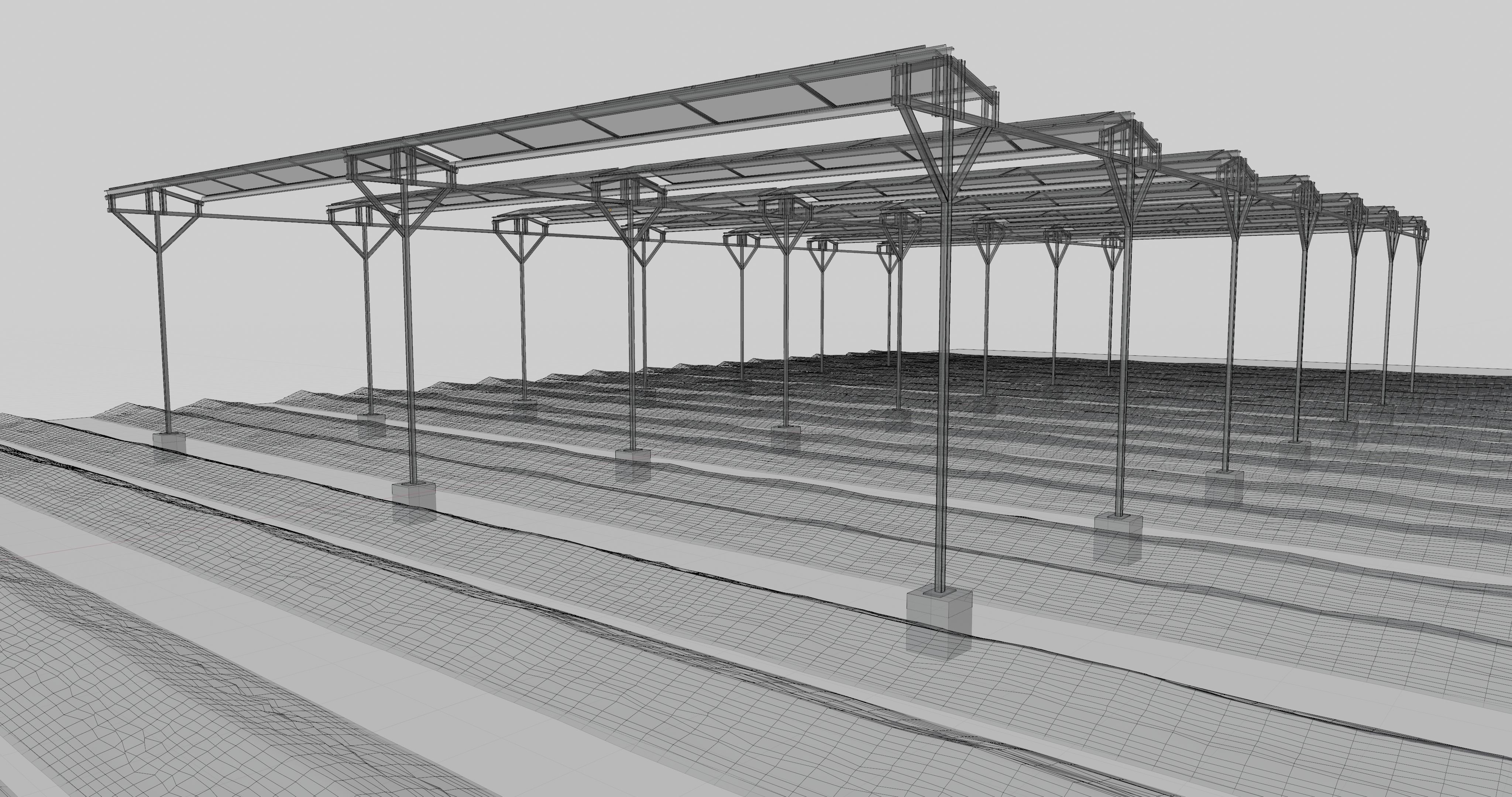 Solar Steel Construction For Farms Type-2 3D model_30