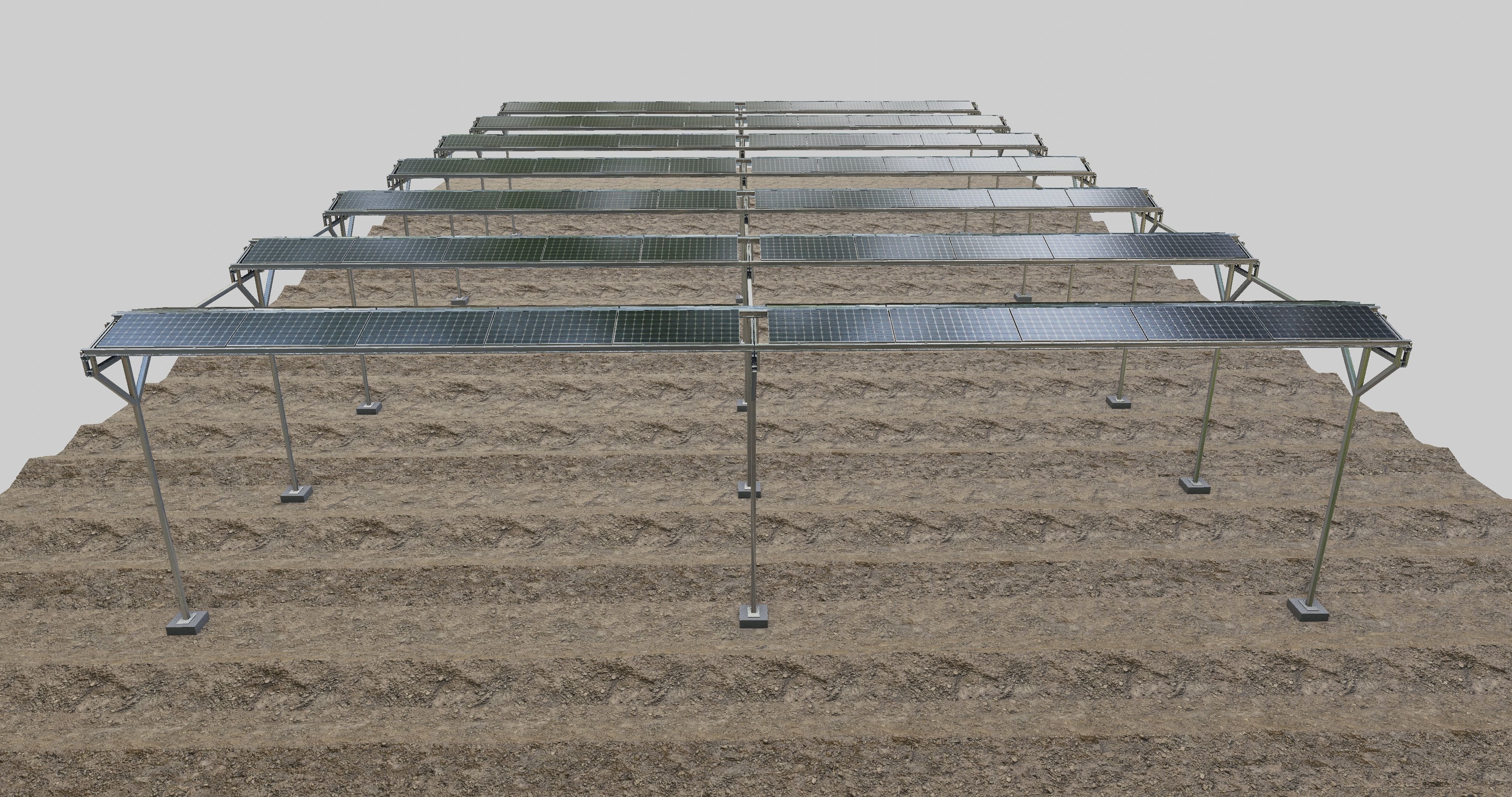 Solar Steel Construction For Farms Type-2 3D model_5
